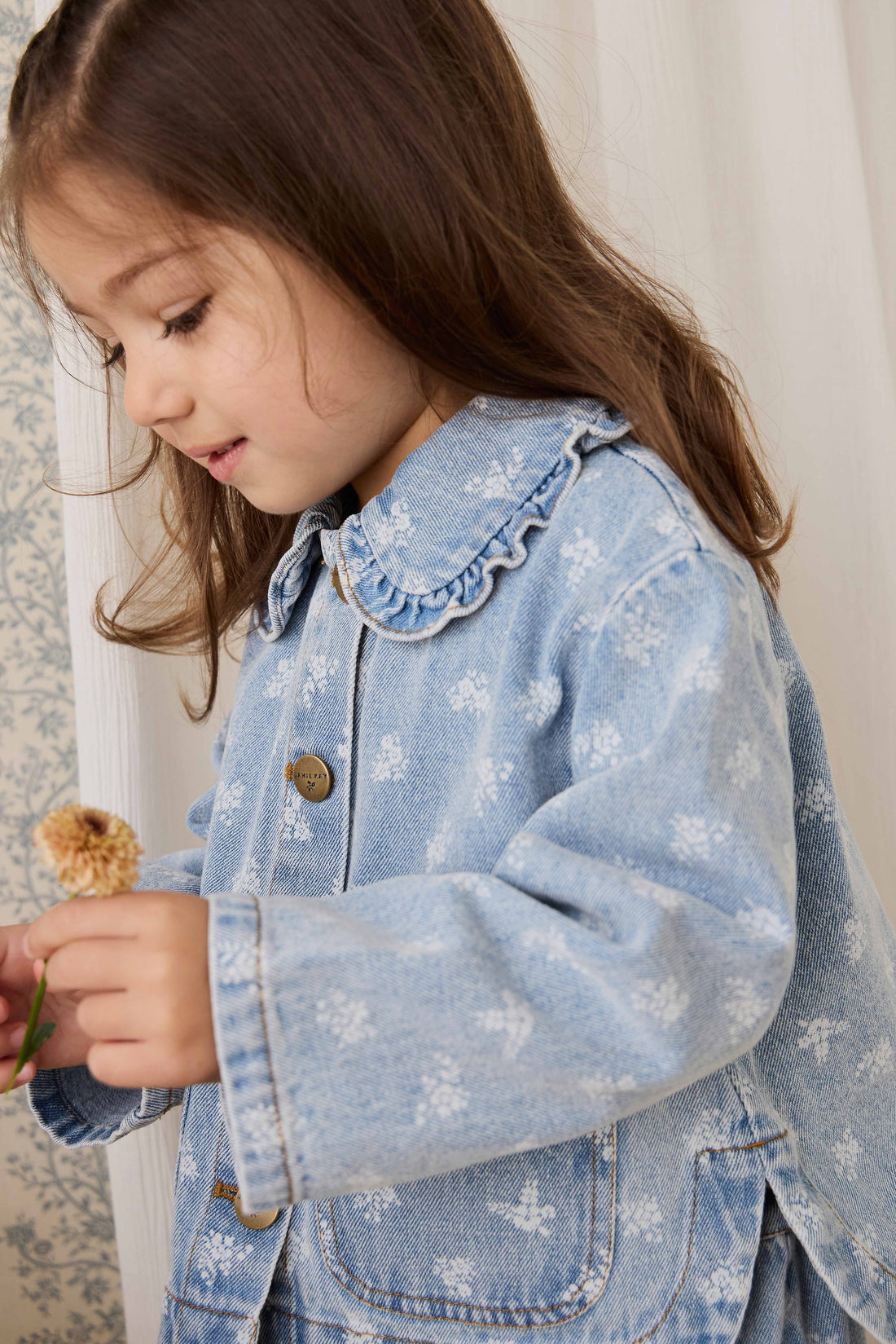 Malani Jacket - Tully Floral Denim Childrens Jacket from Jamie Kay USA