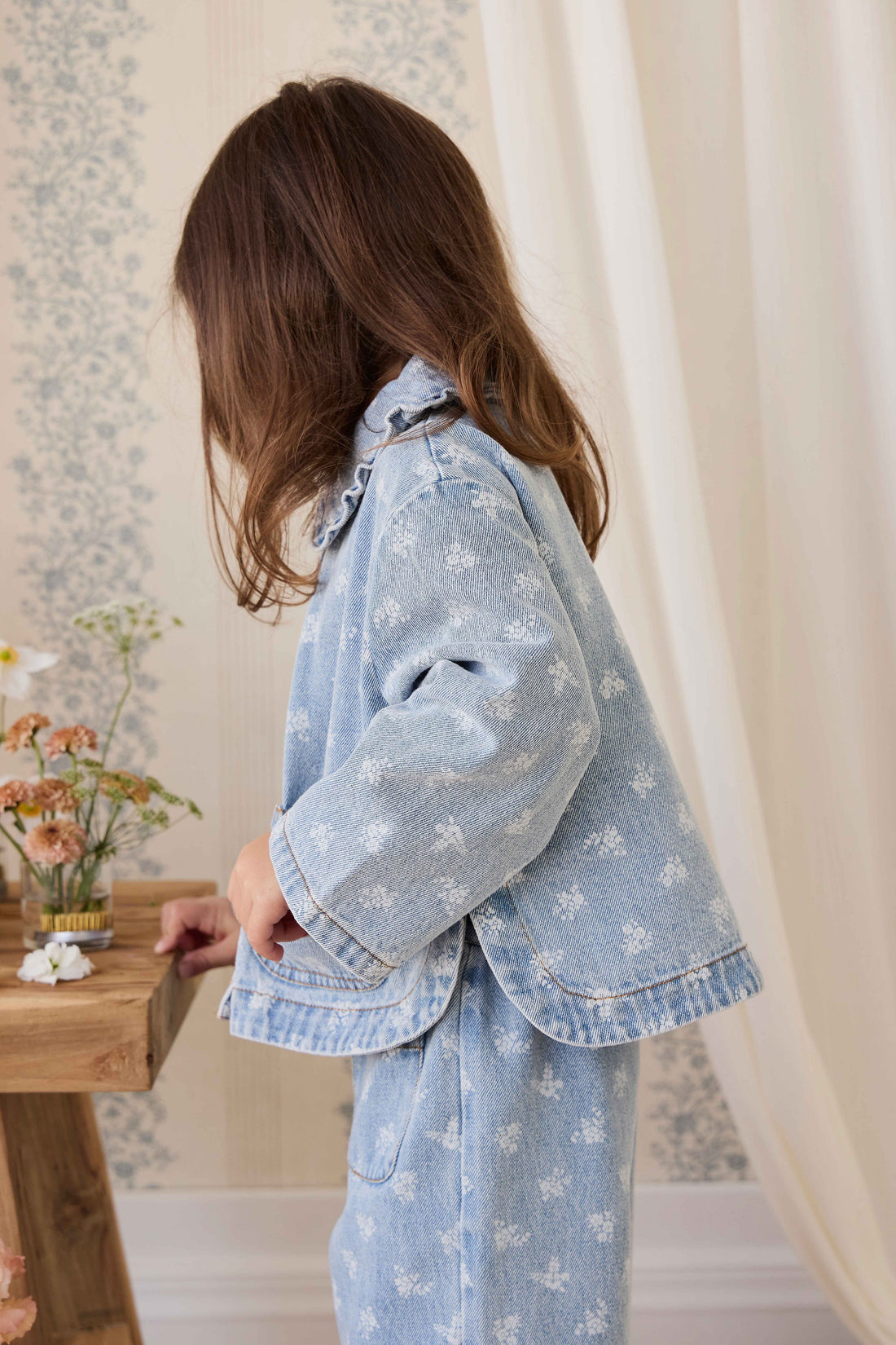 Malani Jacket - Tully Floral Denim Childrens Jacket from Jamie Kay USA