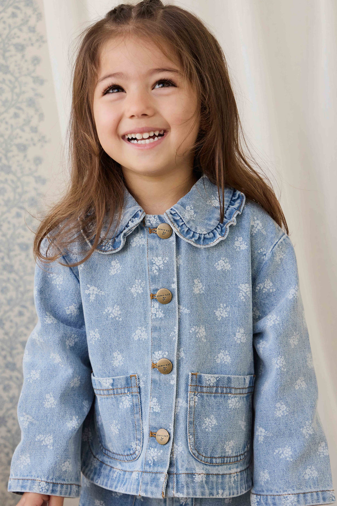 Malani Jacket - Tully Floral Denim Childrens Jacket from Jamie Kay USA