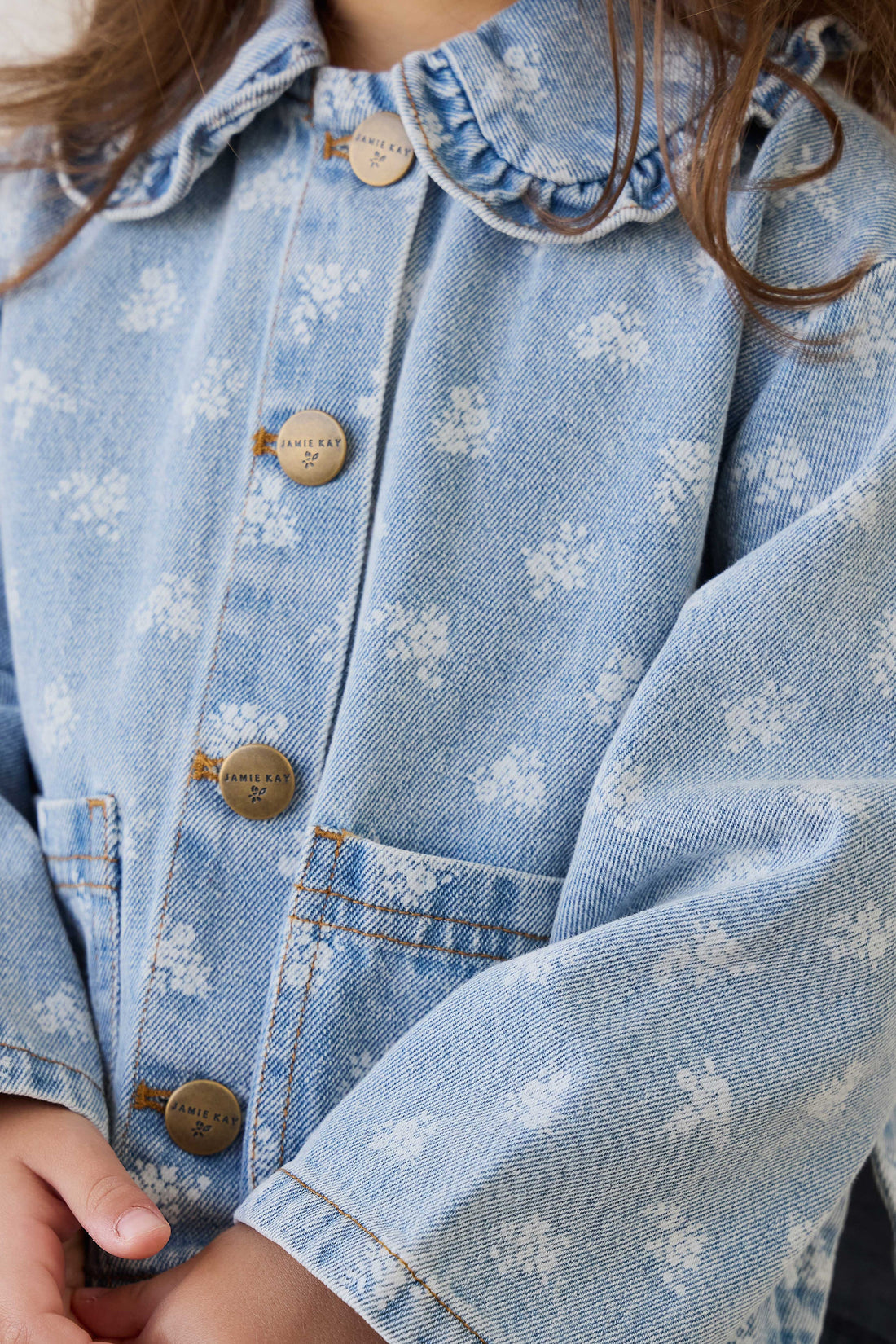 Malani Jacket - Tully Floral Denim Childrens Jacket from Jamie Kay USA
