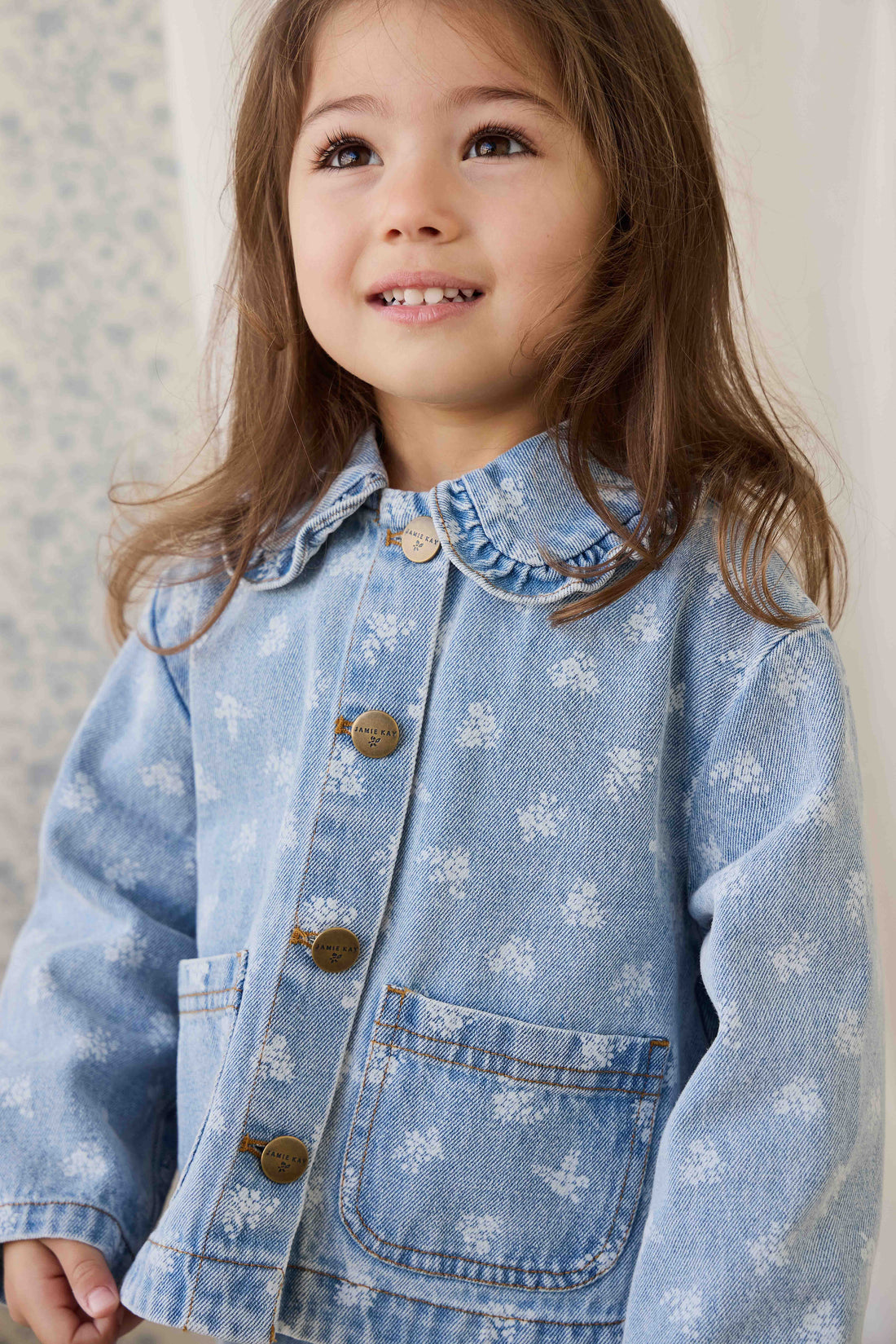 Malani Jacket - Tully Floral Denim Childrens Jacket from Jamie Kay USA