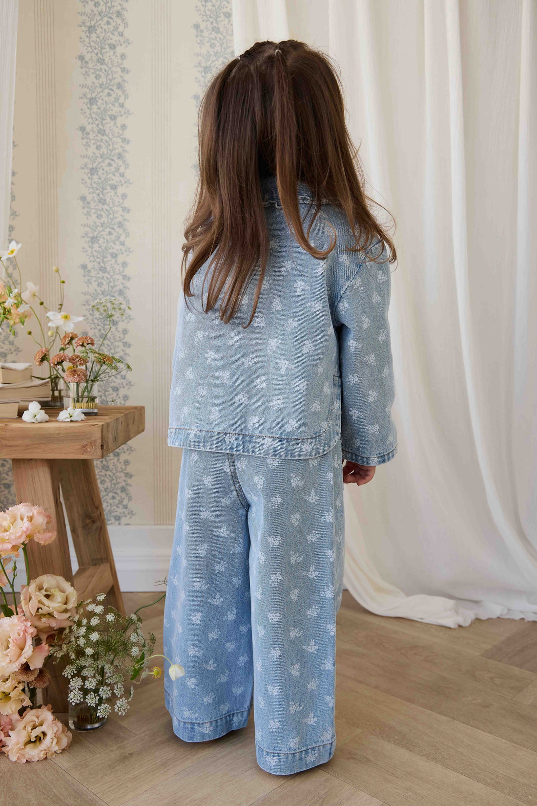 Malani Jacket - Tully Floral Denim Childrens Jacket from Jamie Kay USA