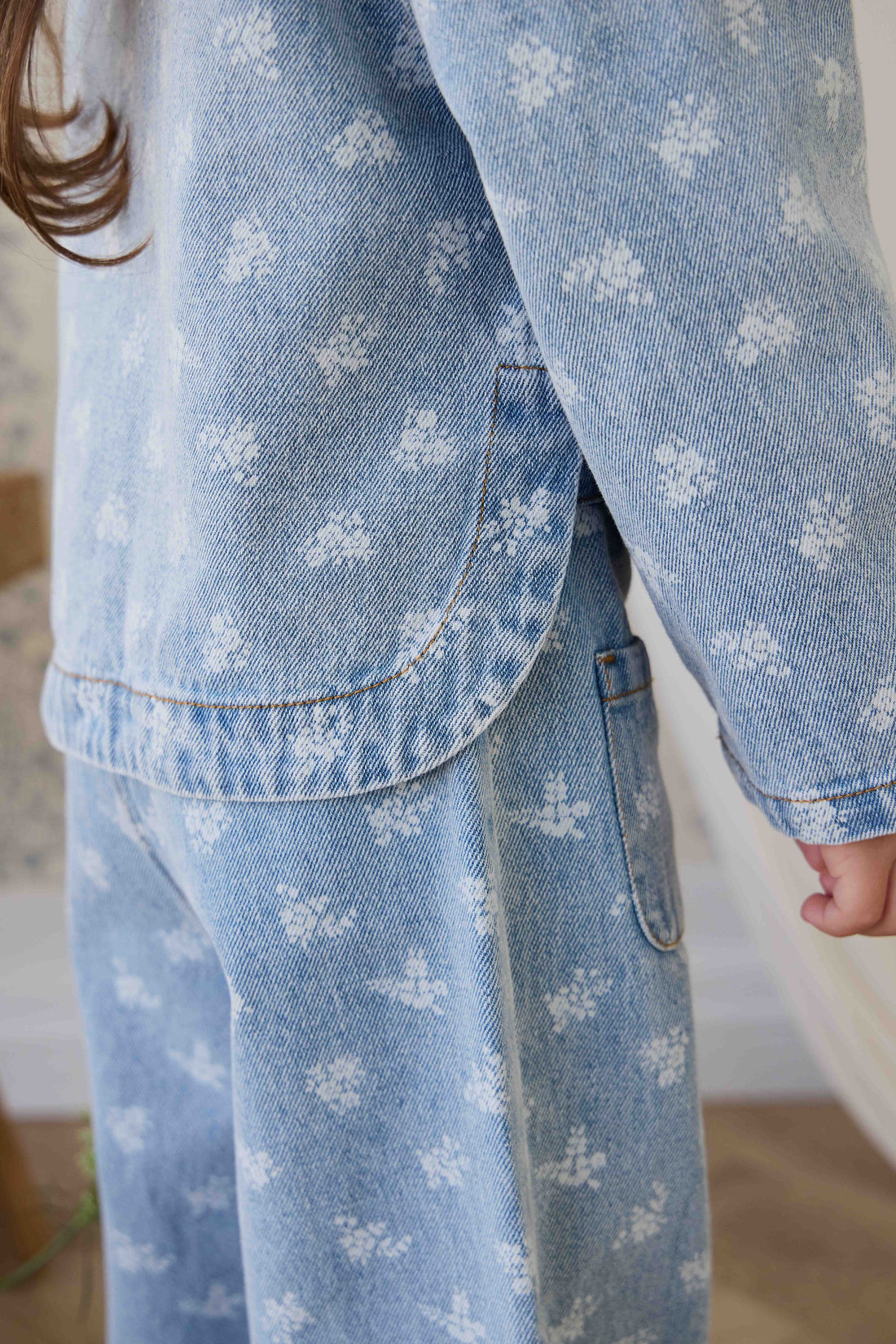 Malani Jacket - Tully Floral Denim Childrens Jacket from Jamie Kay USA