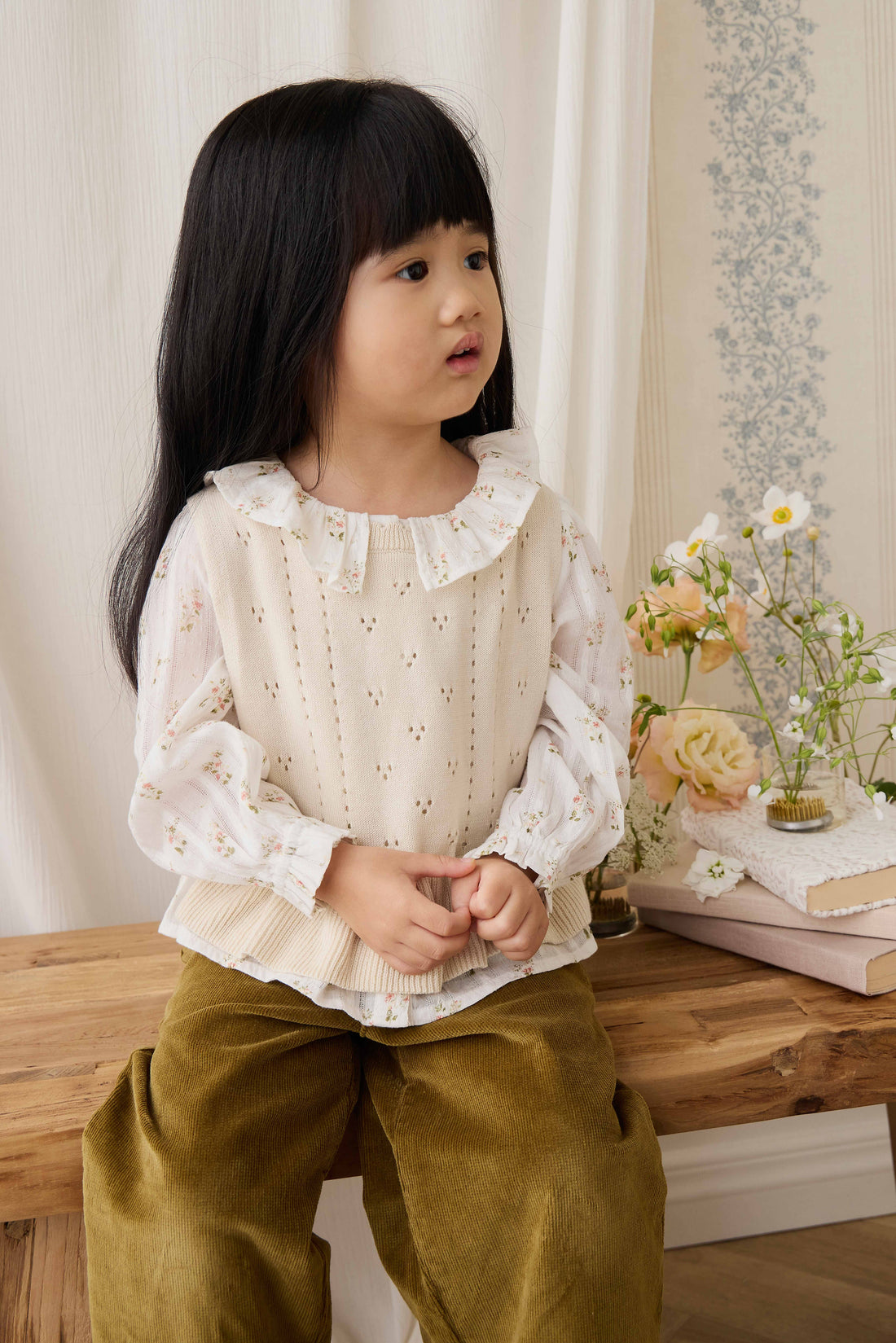 Organic Cotton Brynlee Top - Josepha Egret Childrens Top from Jamie Kay USA