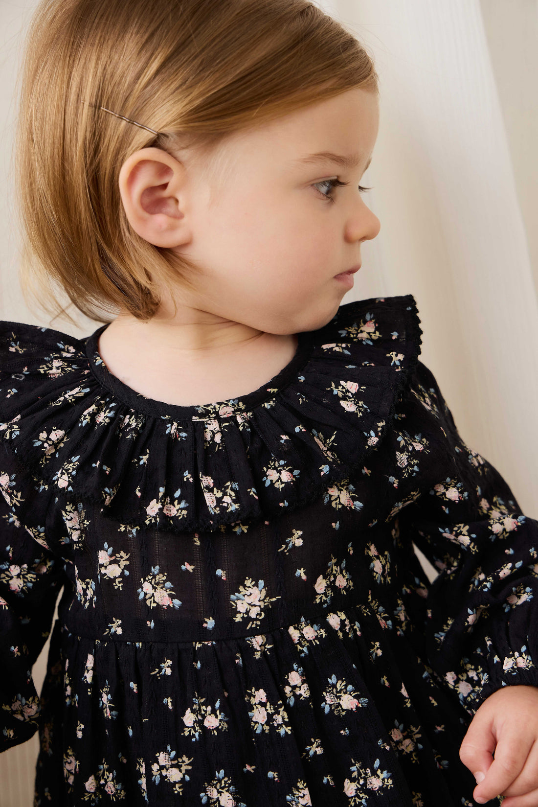 Organic Cotton Caroline Playsuit - Cassie Caviar Childrens Playsuit from Jamie Kay USA