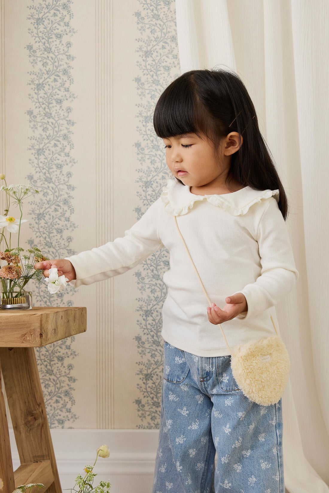 Organic Cotton Rib Adelaide Top - Parchment Childrens Top from Jamie Kay USA