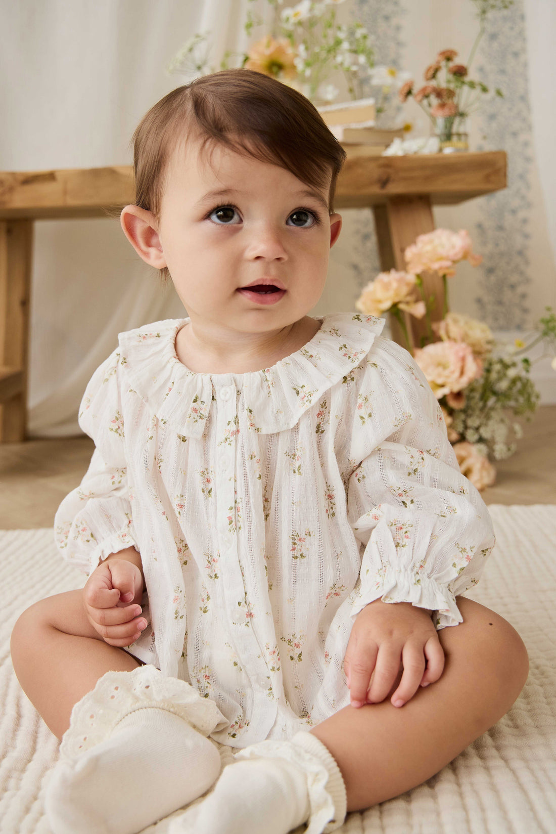 Organic Cotton Brynlee Top - Josepha Egret Childrens Top from Jamie Kay USA