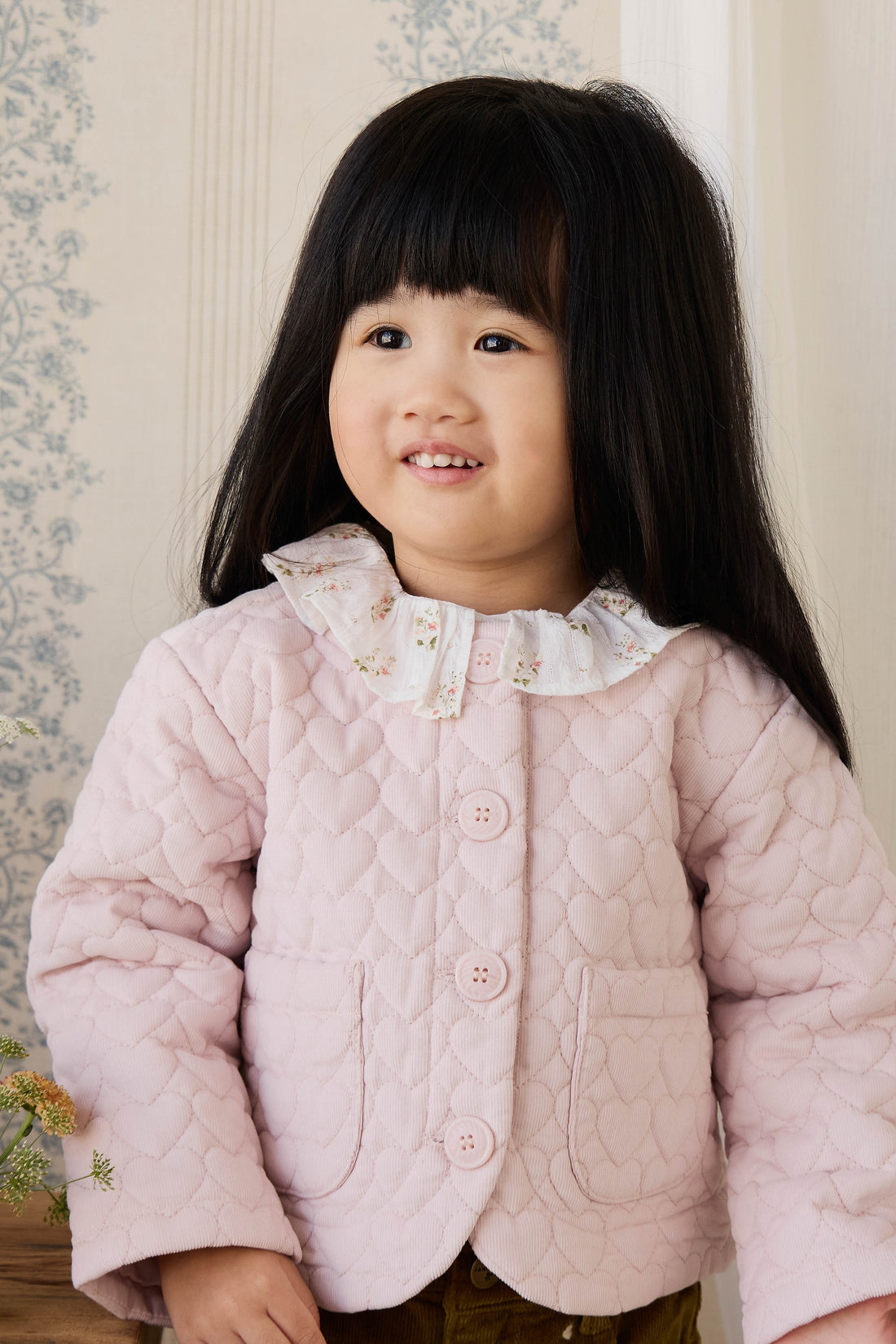 Elara Pincord Jacket - Soft Misty Rose Childrens Jacket from Jamie Kay USA