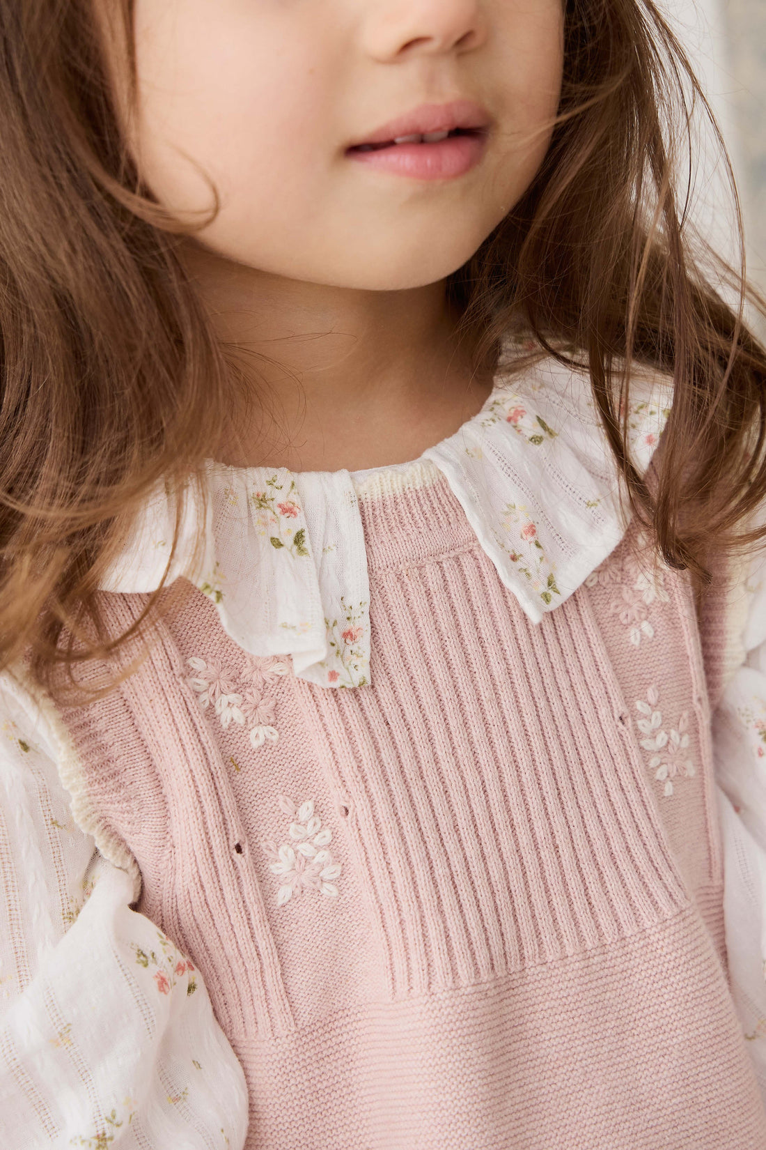 Abbie Knitted Top - Sweetpea Marle Abbie Flower Childrens Top from Jamie Kay USA