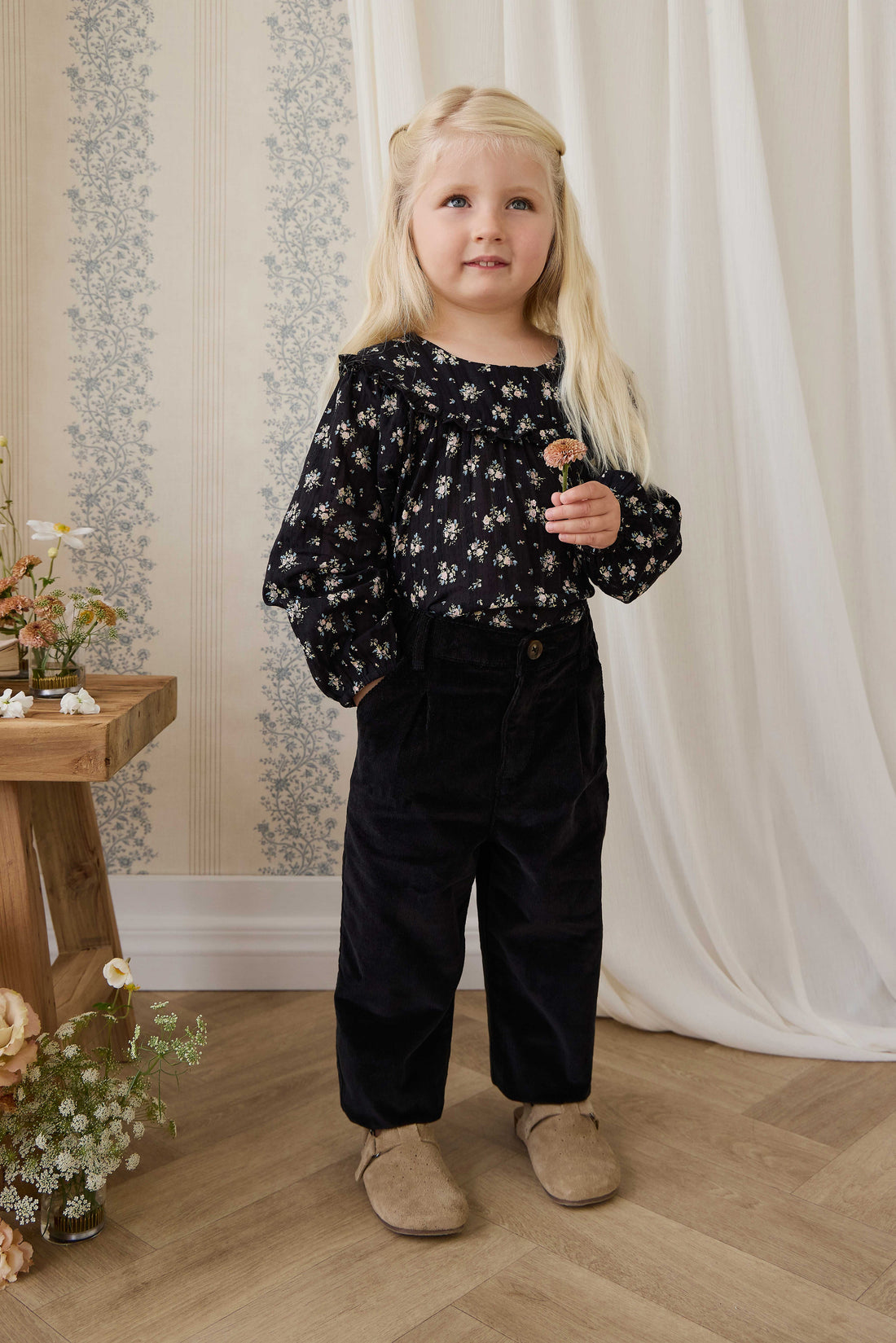Adelaide Pant - Black Sesame Childrens Pant from Jamie Kay USA