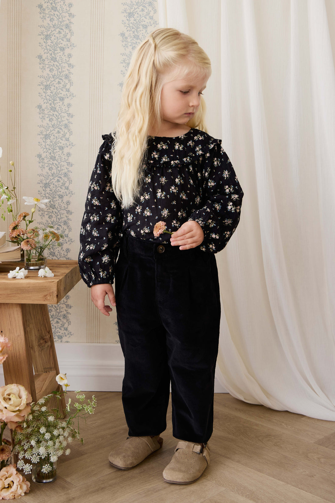 Adelaide Pant - Black Sesame Childrens Pant from Jamie Kay USA