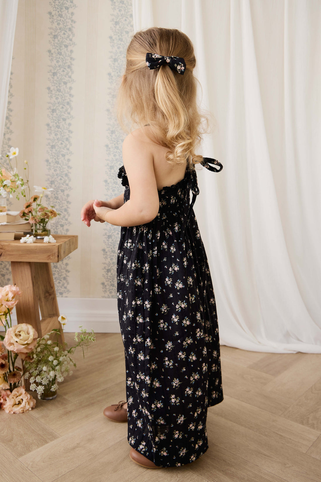 Organic Cotton Gianna Jumpsuit - Cassie Caviar Childrens Jumpsuit from Jamie Kay USA