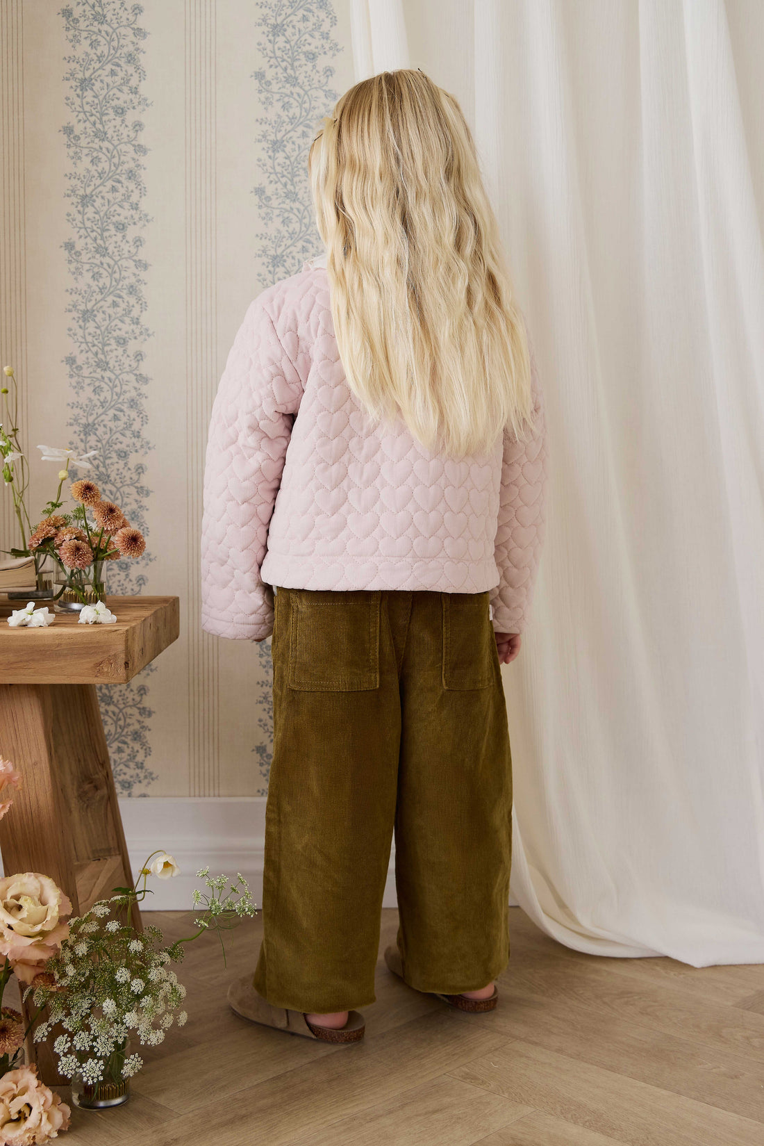 Elara Pincord Jacket - Soft Misty Rose Childrens Jacket from Jamie Kay USA