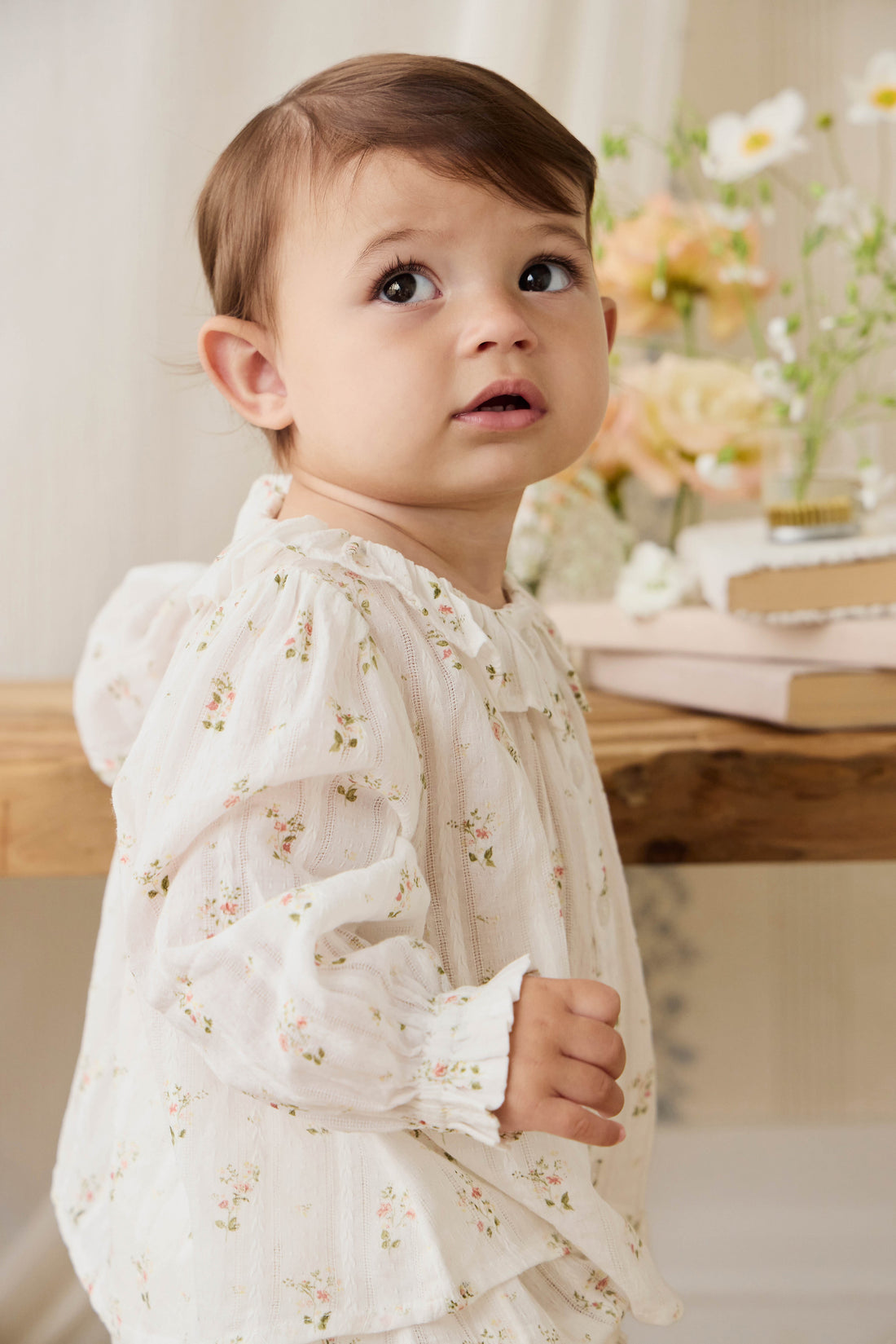 Organic Cotton Brynlee Top - Josepha Egret Childrens Top from Jamie Kay USA