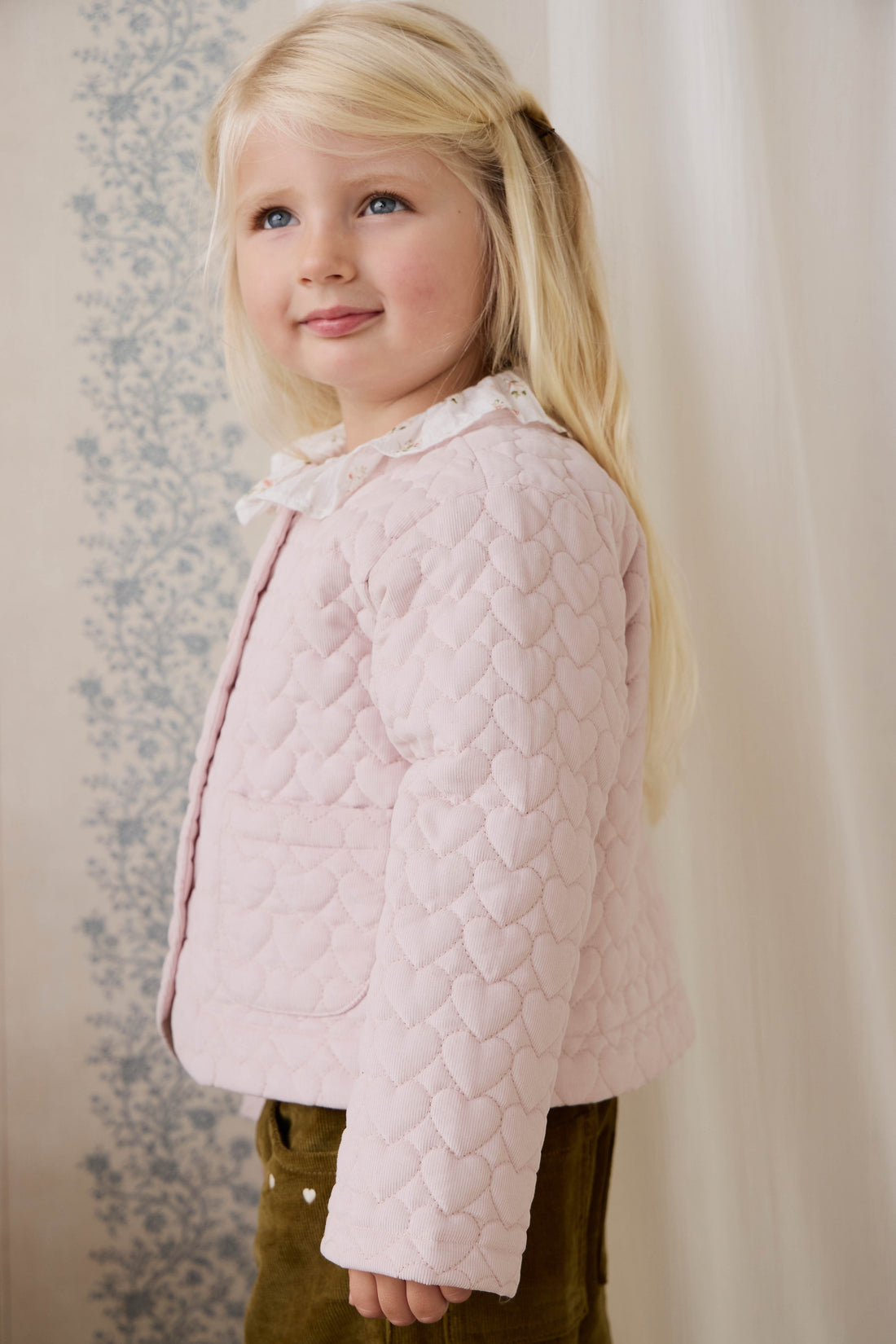 Elara Pincord Jacket - Soft Misty Rose Childrens Jacket from Jamie Kay USA