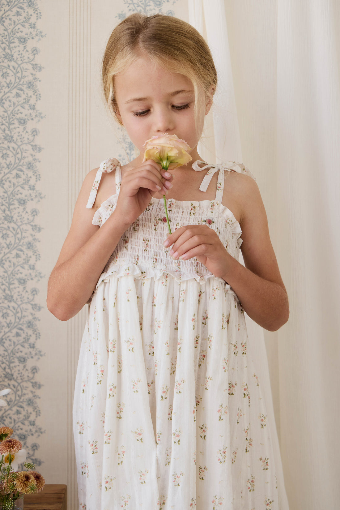 Organic Cotton Saylor Dress - Josepha Egret Childrens Dress from Jamie Kay USA