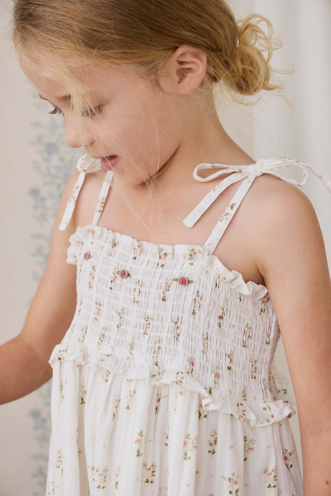 Organic Cotton Saylor Dress - Josepha Egret Childrens Dress from Jamie Kay USA