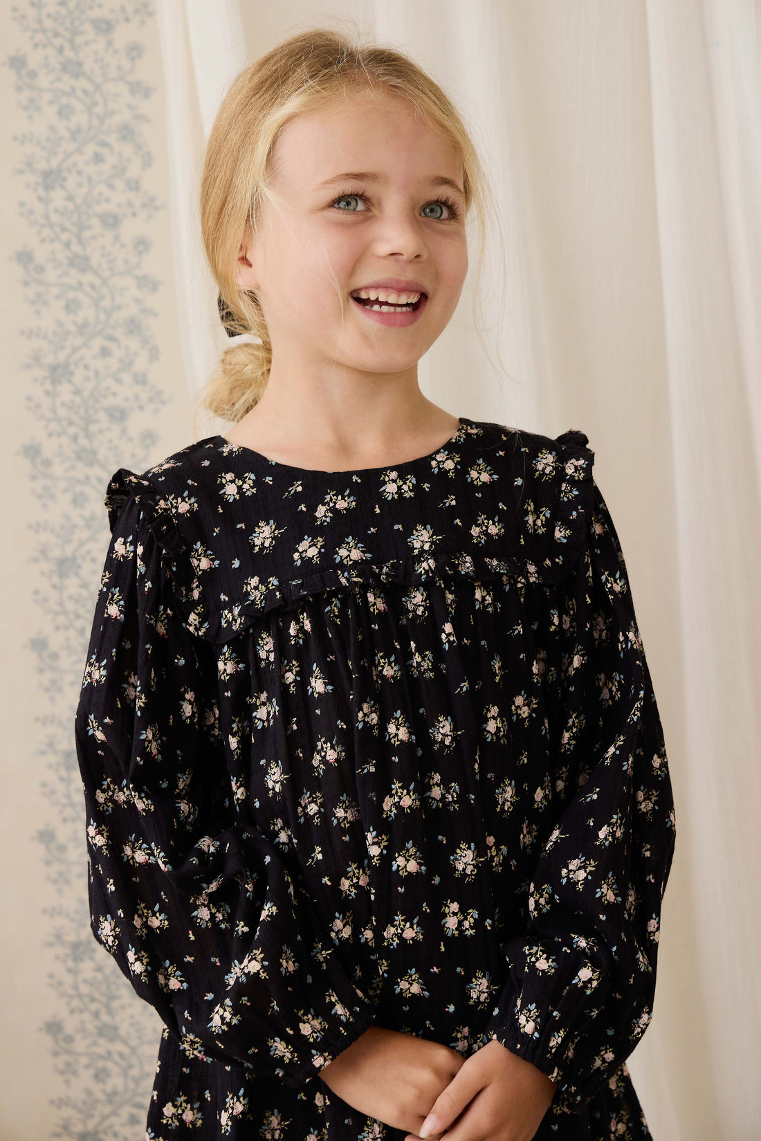 Organic Cotton Gianna Dress - Cassie Caviar Childrens Dress from Jamie Kay USA