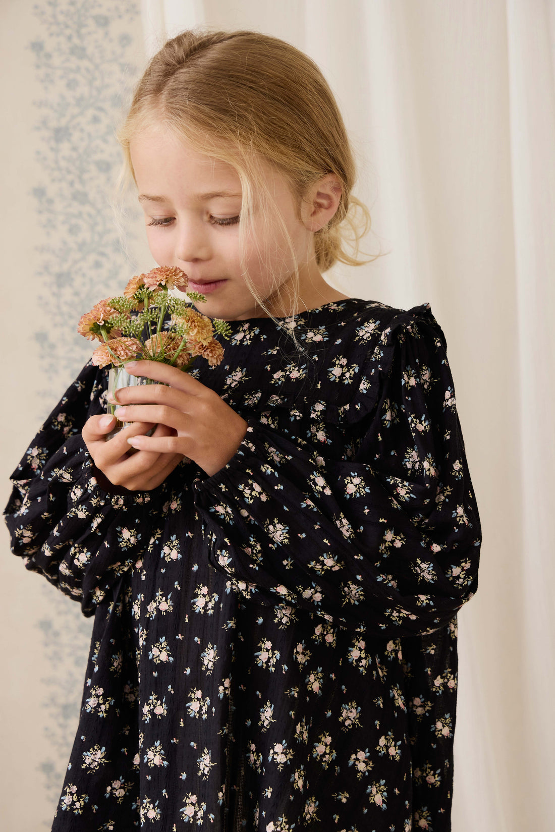 Organic Cotton Gianna Dress - Cassie Caviar Childrens Dress from Jamie Kay USA
