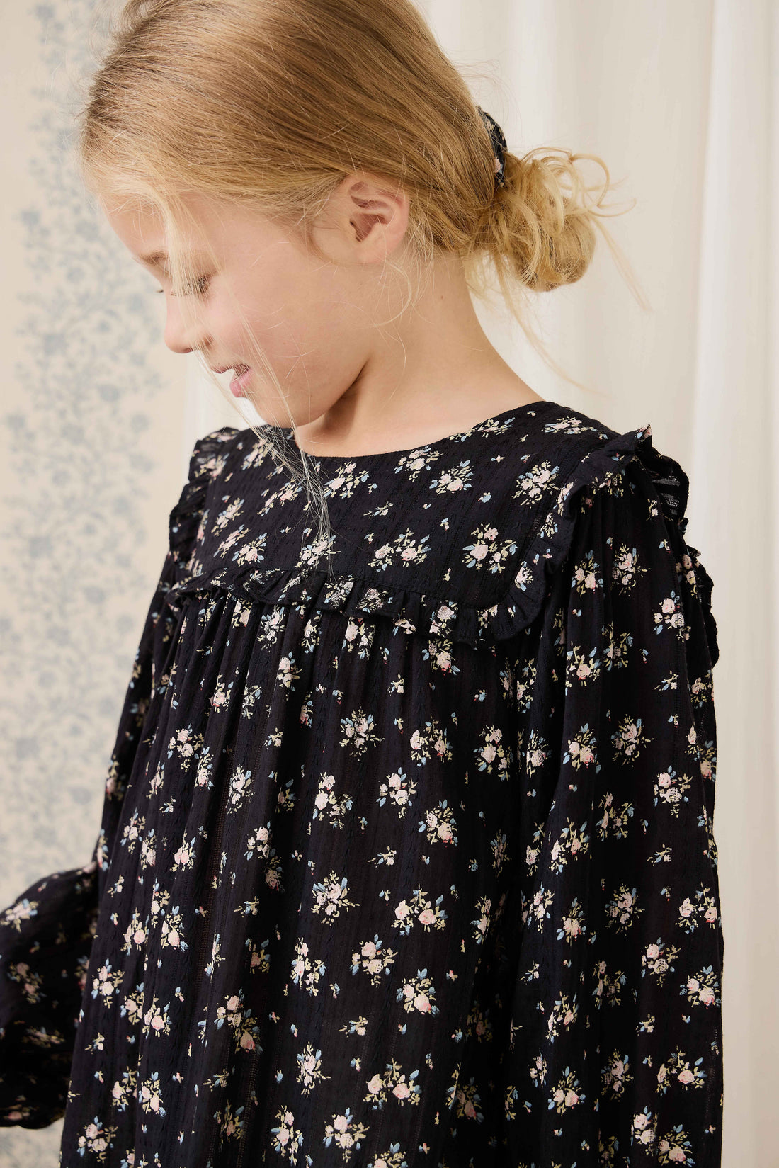Organic Cotton Gianna Dress - Cassie Caviar Childrens Dress from Jamie Kay USA