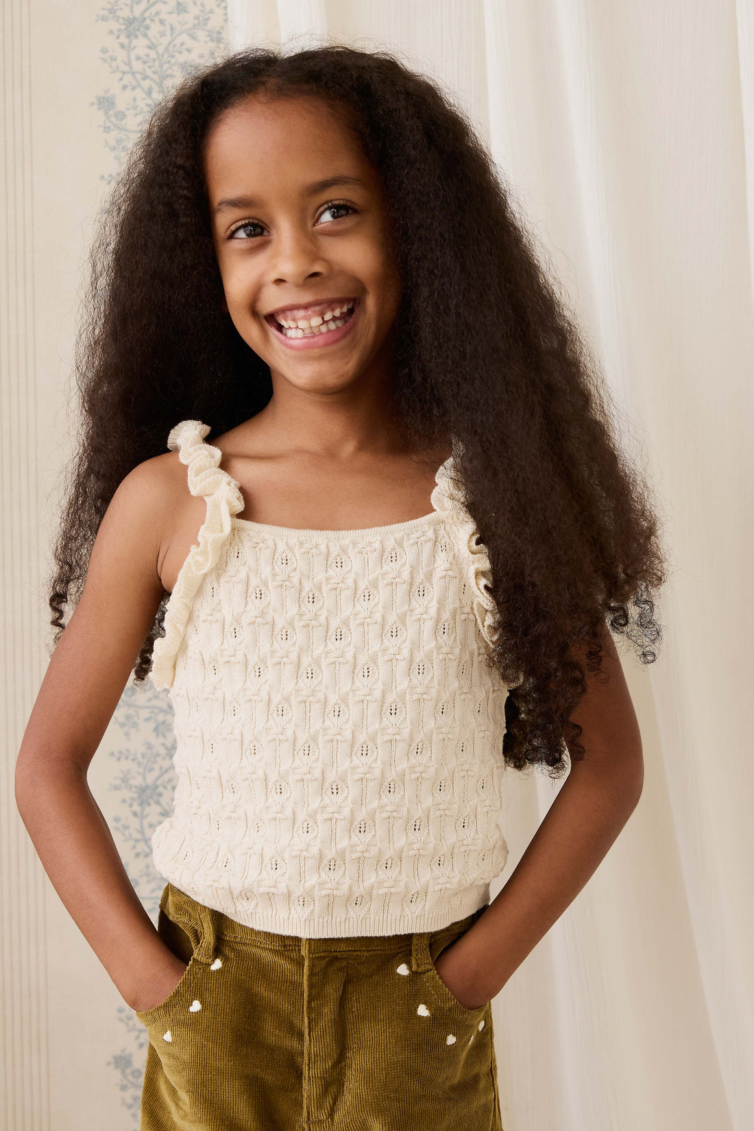 Sammy Knitted Top - Vanilla Childrens Top from Jamie Kay USA