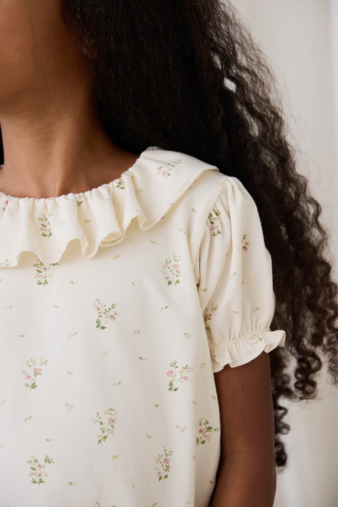 Organic Cotton Marlene Top - Josepha Egret Small Childrens Top from Jamie Kay USA