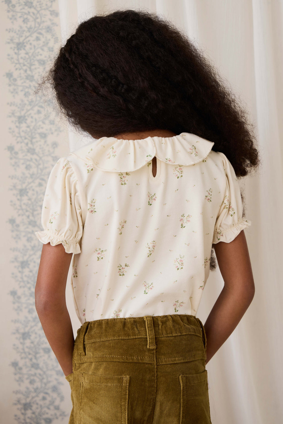 Organic Cotton Marlene Top - Josepha Egret Small Childrens Top from Jamie Kay USA