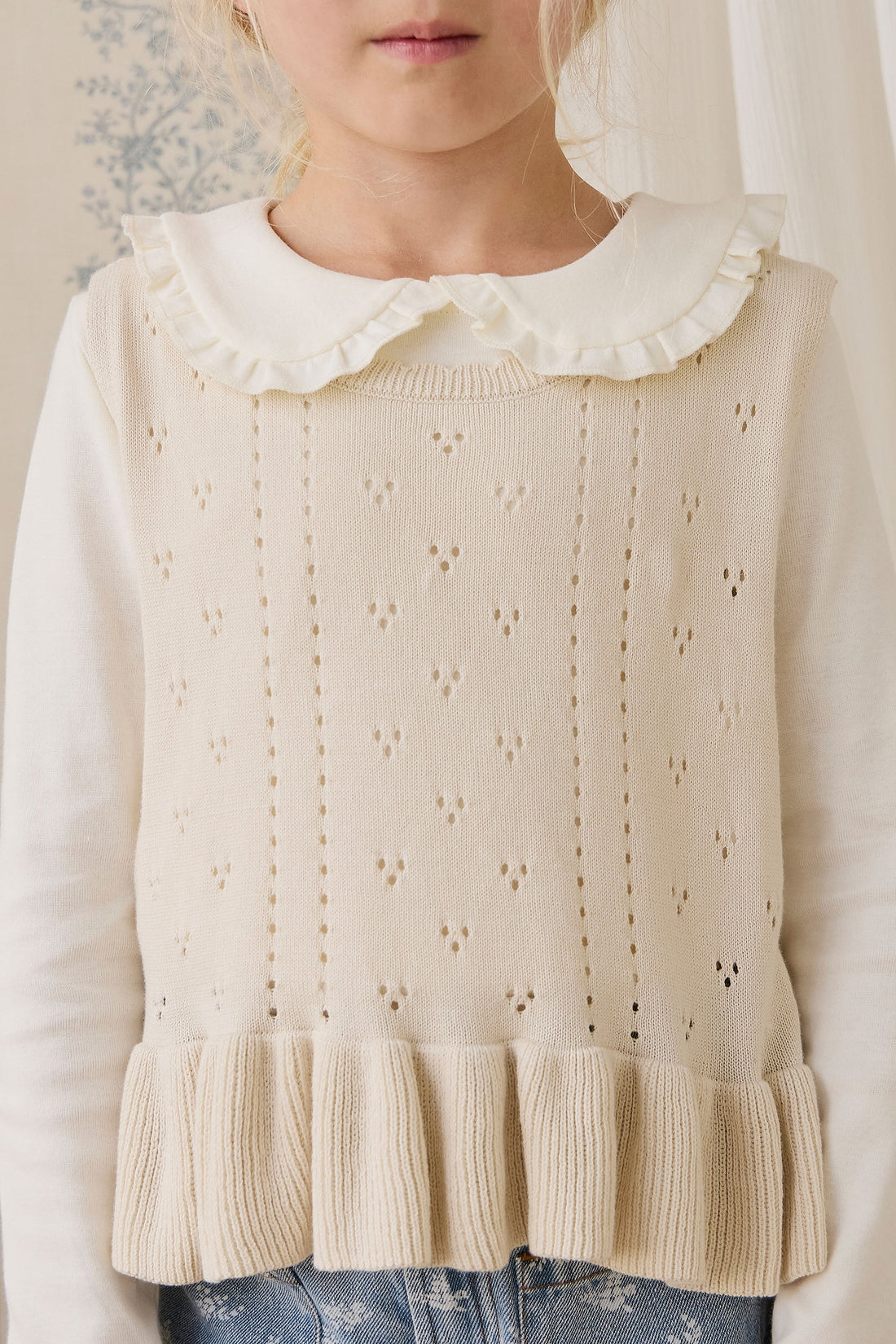 Organic Cotton Rib Adelaide Top - Parchment Childrens Top from Jamie Kay USA
