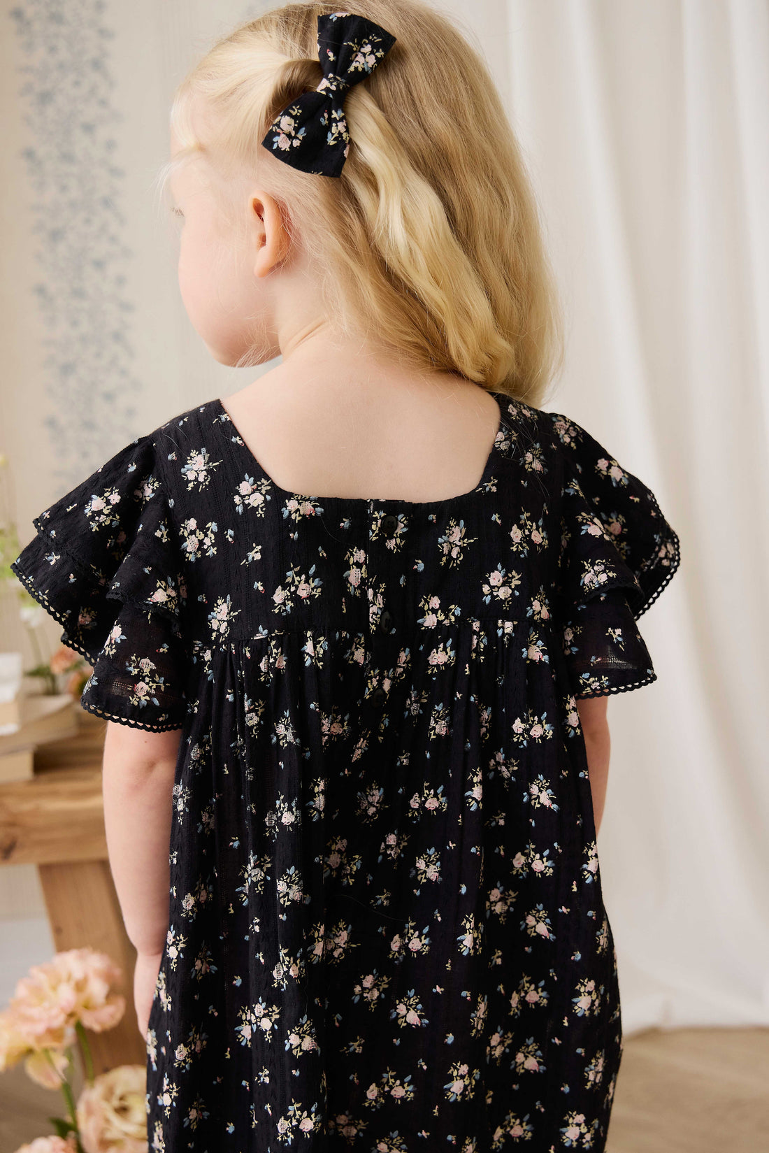 Organic Cotton Caroline Dress - Cassie Caviar Childrens Dress from Jamie Kay USA