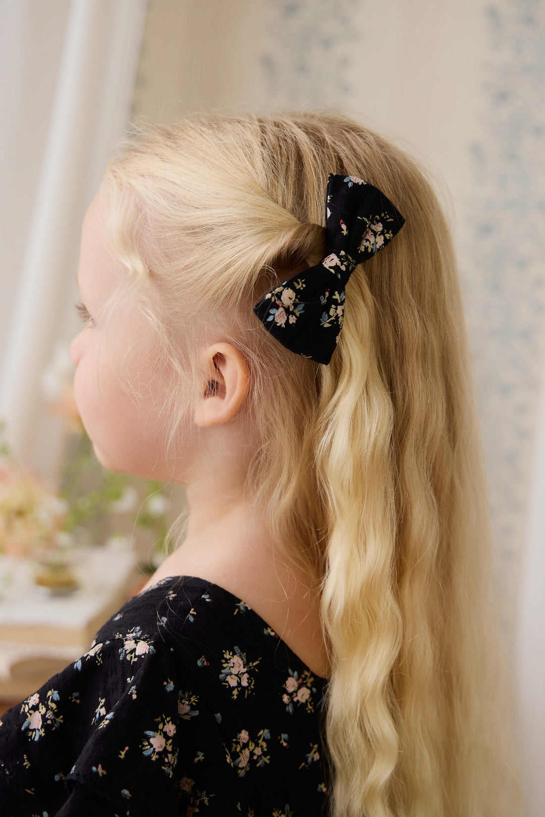 Organic Cotton Desiree Bow - Cassie Caviar Childrens Bow from Jamie Kay USA