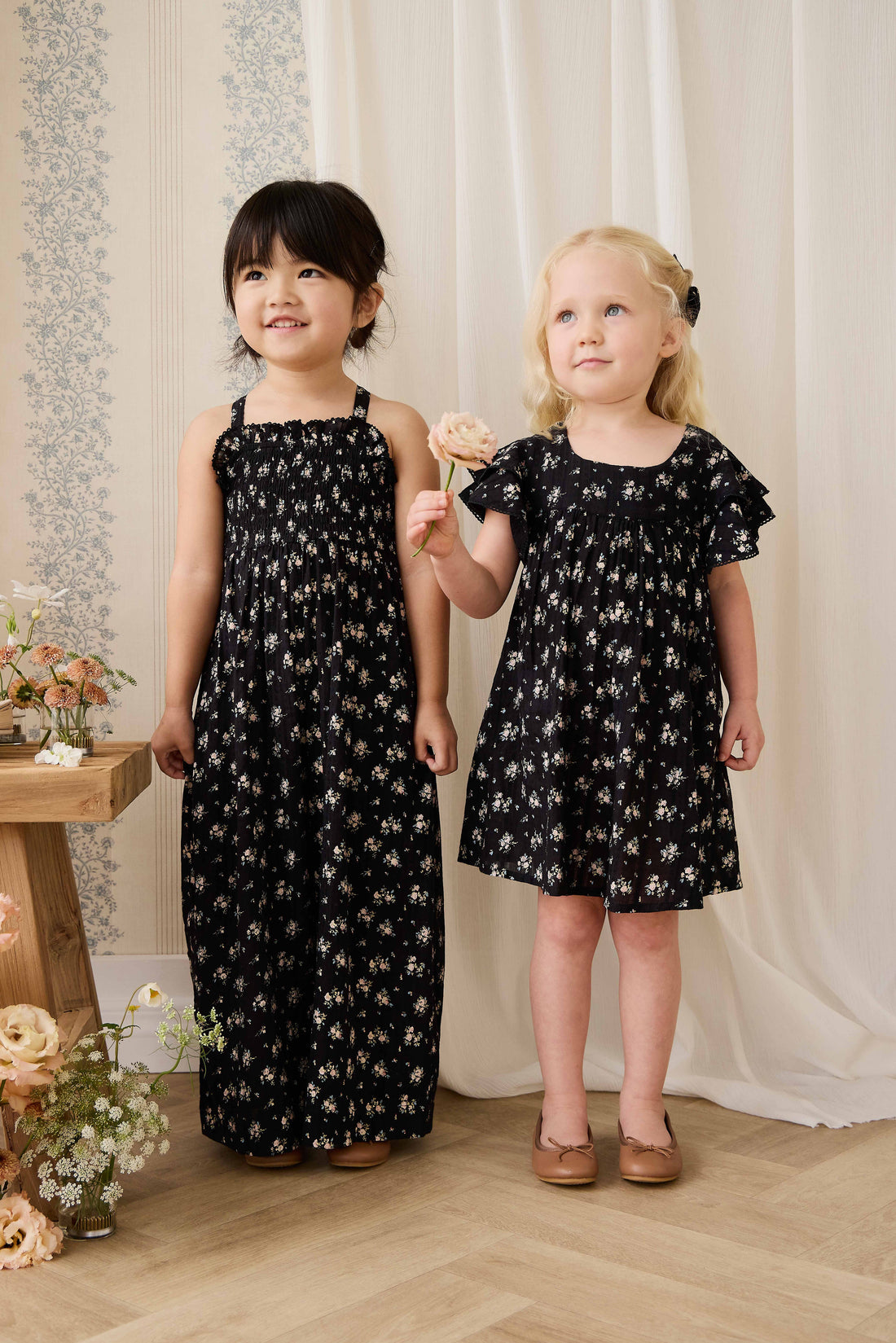 Organic Cotton Gianna Jumpsuit - Cassie Caviar Childrens Jumpsuit from Jamie Kay USA