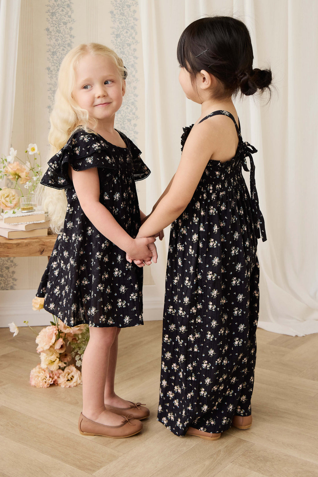 Organic Cotton Gianna Jumpsuit - Cassie Caviar Childrens Jumpsuit from Jamie Kay USA
