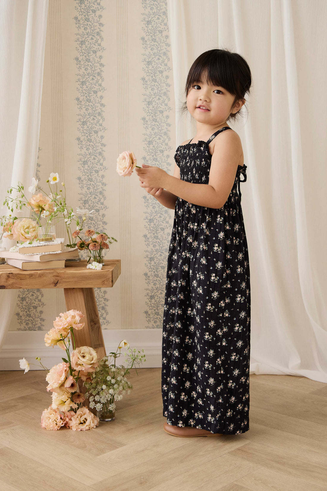 Organic Cotton Gianna Jumpsuit - Cassie Caviar Childrens Jumpsuit from Jamie Kay USA