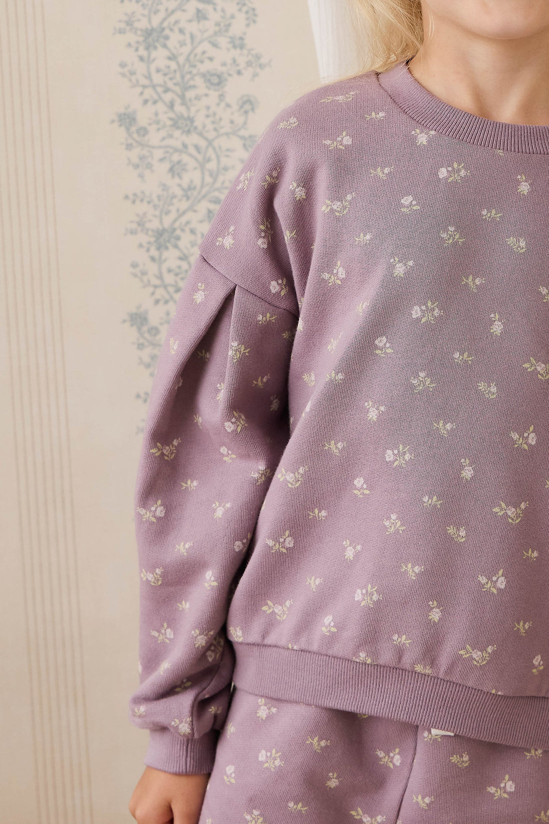 Organic Cotton Elara Sweatshirt - Isla Plum Childrens Sweatshirting from Jamie Kay USA