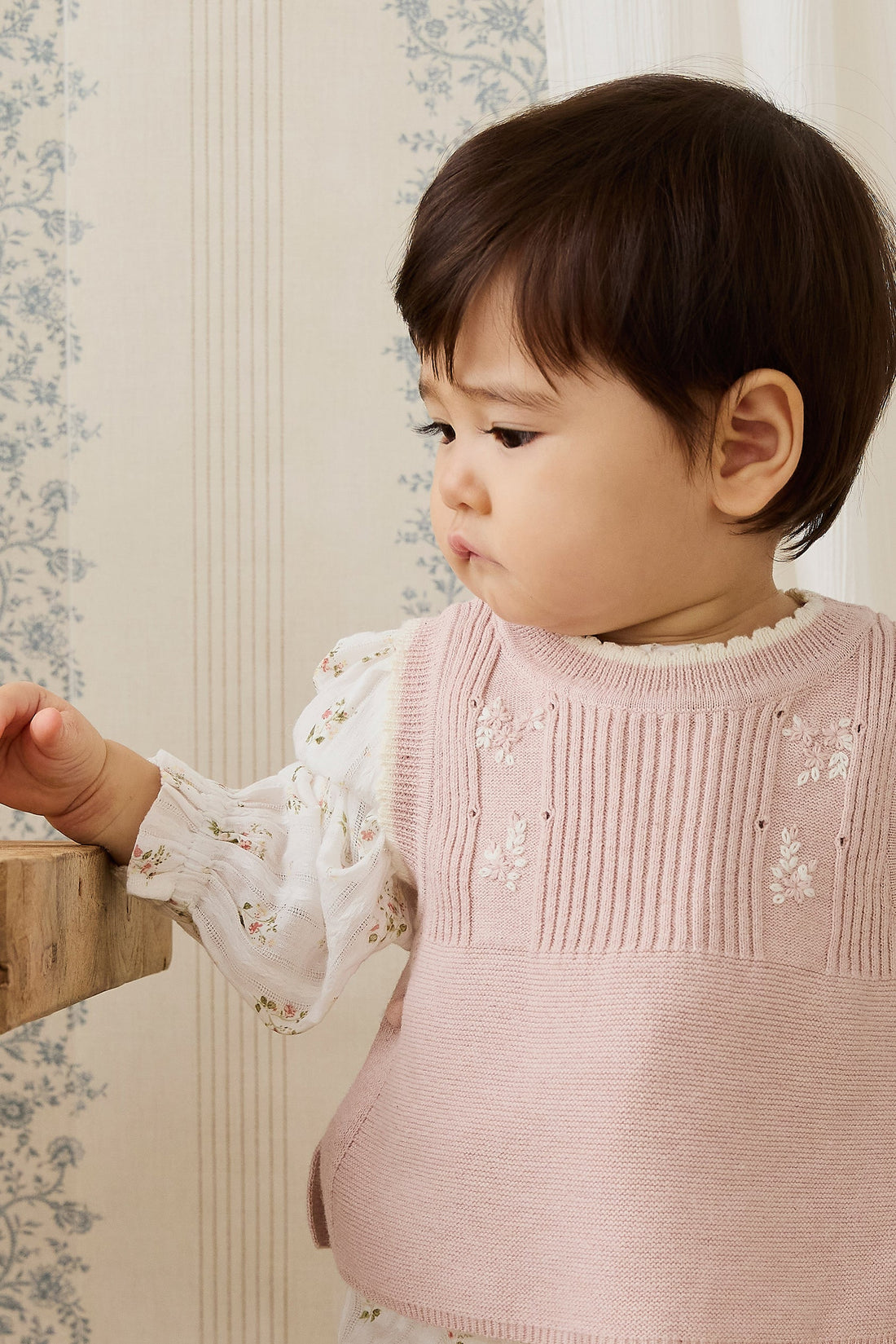Abbie Knitted Top - Sweetpea Marle Abbie Flower Childrens Top from Jamie Kay USA