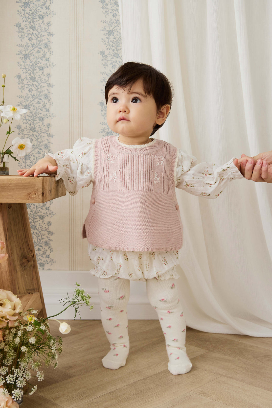 Organic Cotton Frill Bloomer - Josepha Egret Childrens Bloomer from Jamie Kay USA