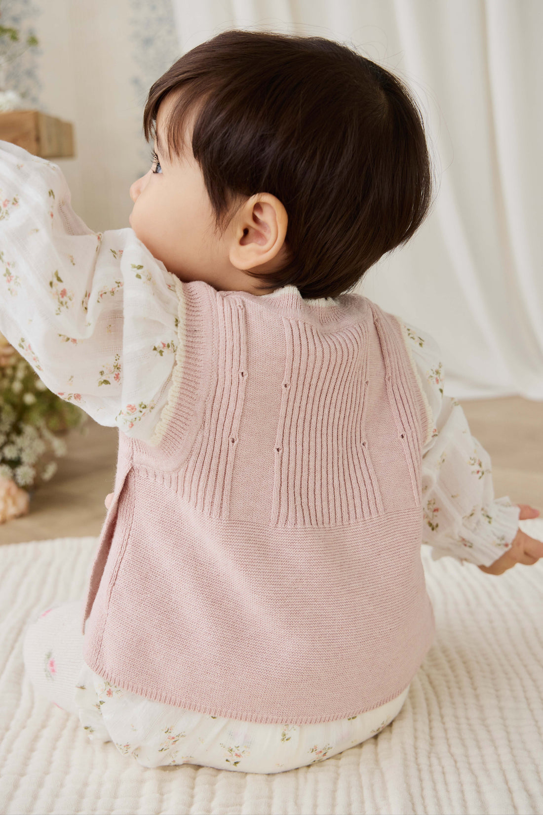 Abbie Knitted Top - Sweetpea Marle Abbie Flower Childrens Top from Jamie Kay USA