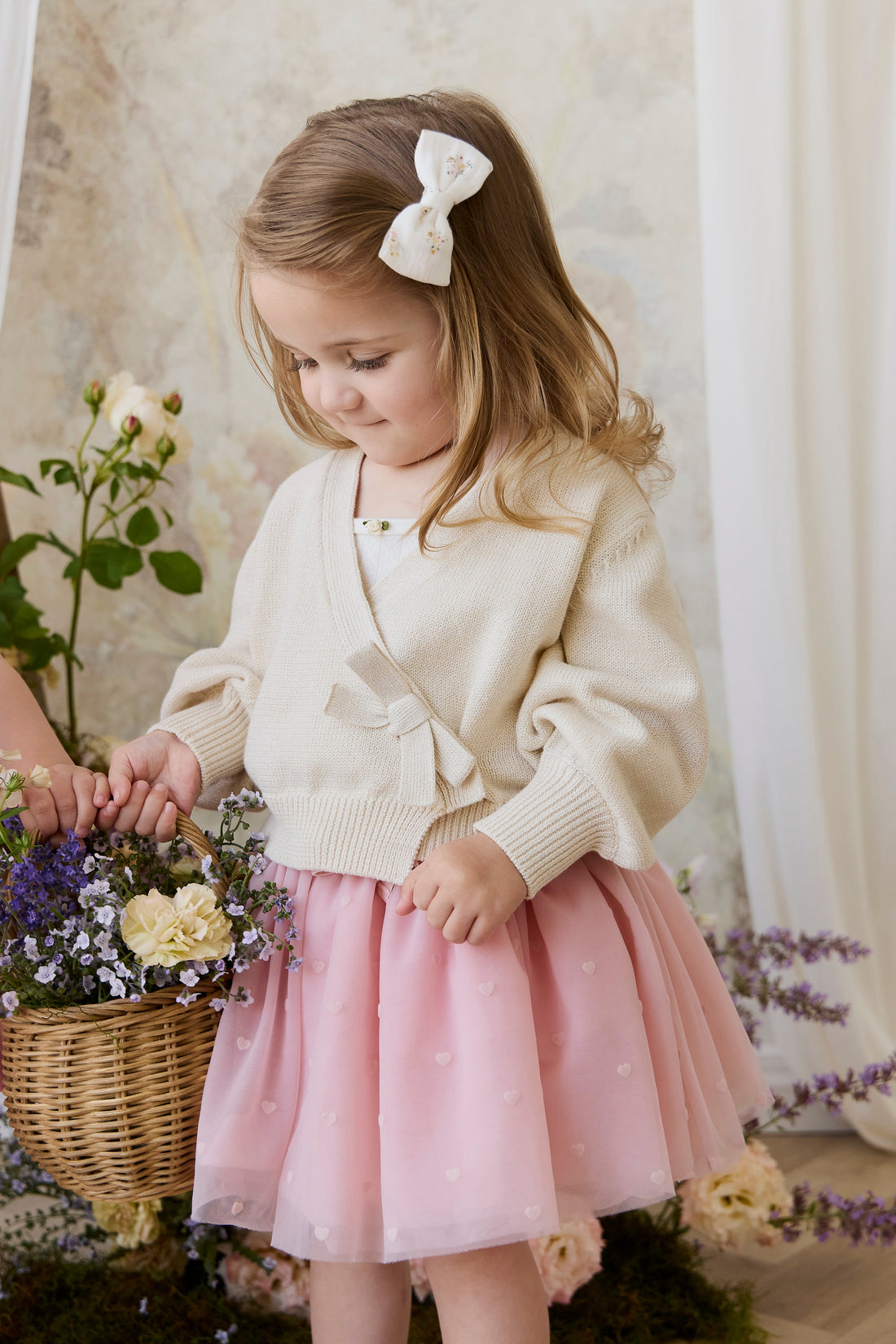 Lottie Skirt - Petite Heart Carnation Childrens Skirt from Jamie Kay USA