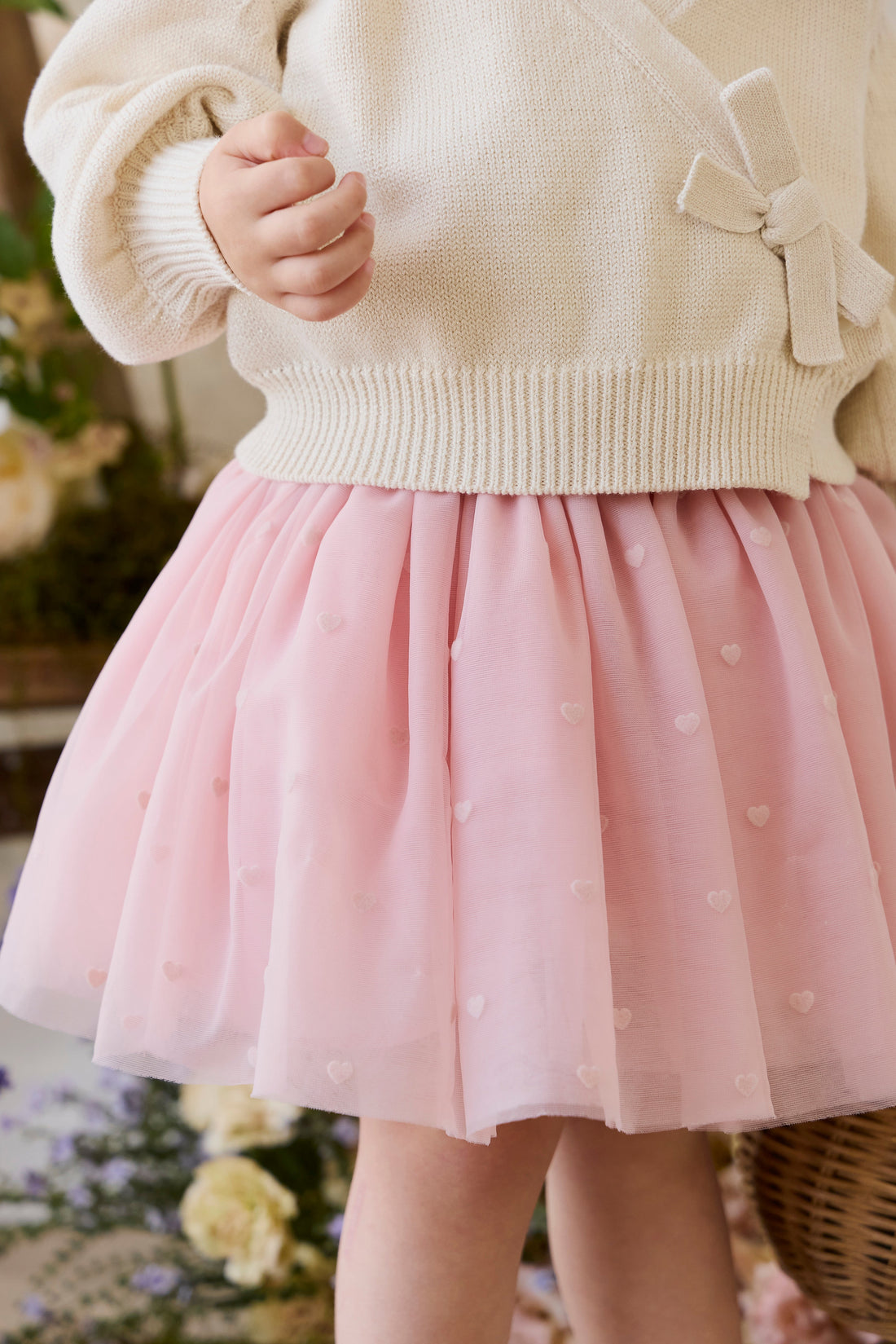 Lottie Skirt - Petite Heart Carnation Childrens Skirt from Jamie Kay USA