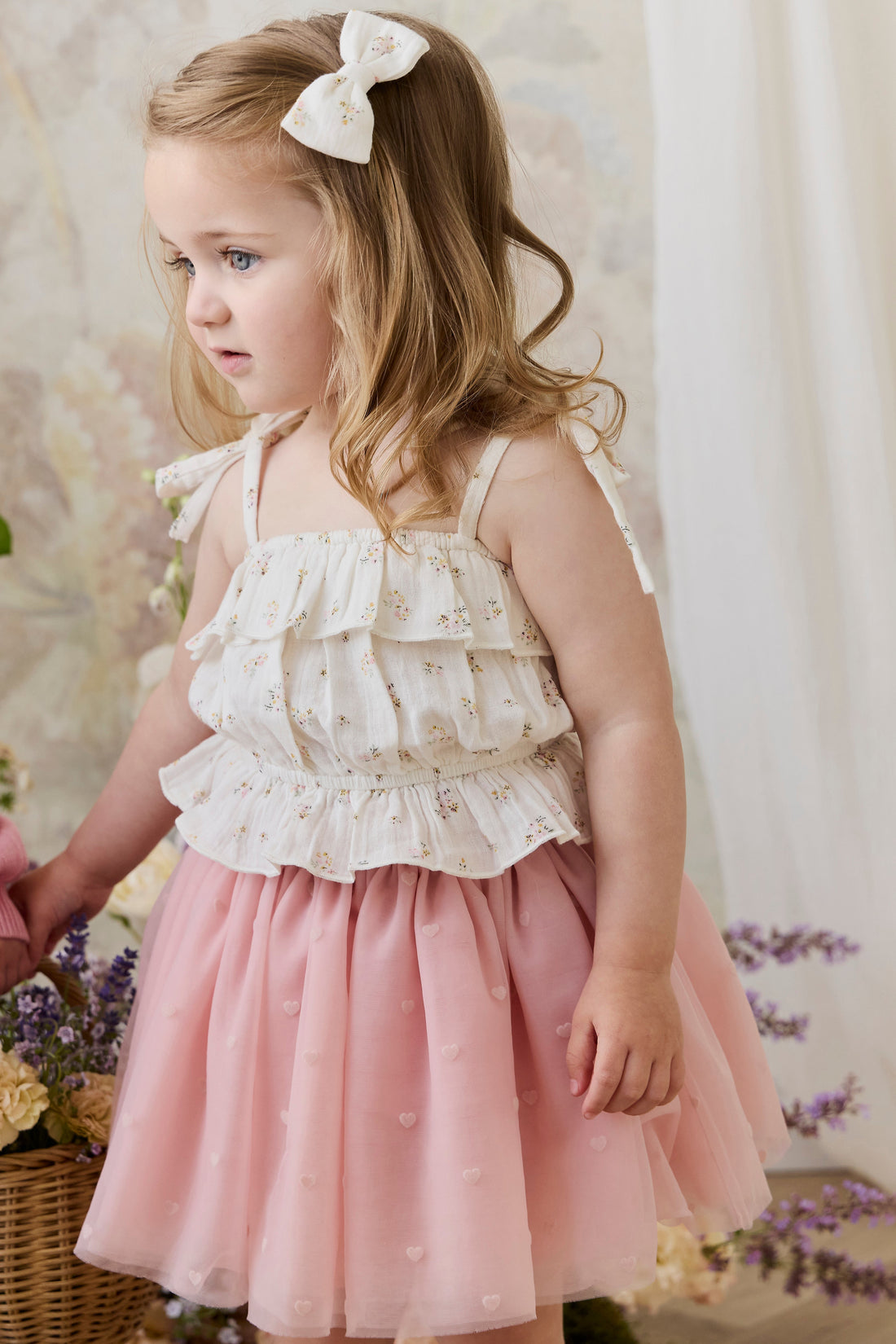 Lottie Skirt - Petite Heart Carnation Childrens Skirt from Jamie Kay USA