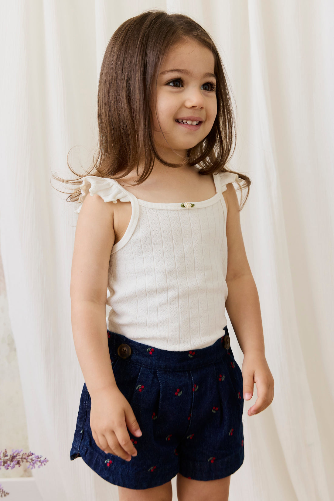 Jardine Short - Cerise Denim Childrens Short from Jamie Kay USA