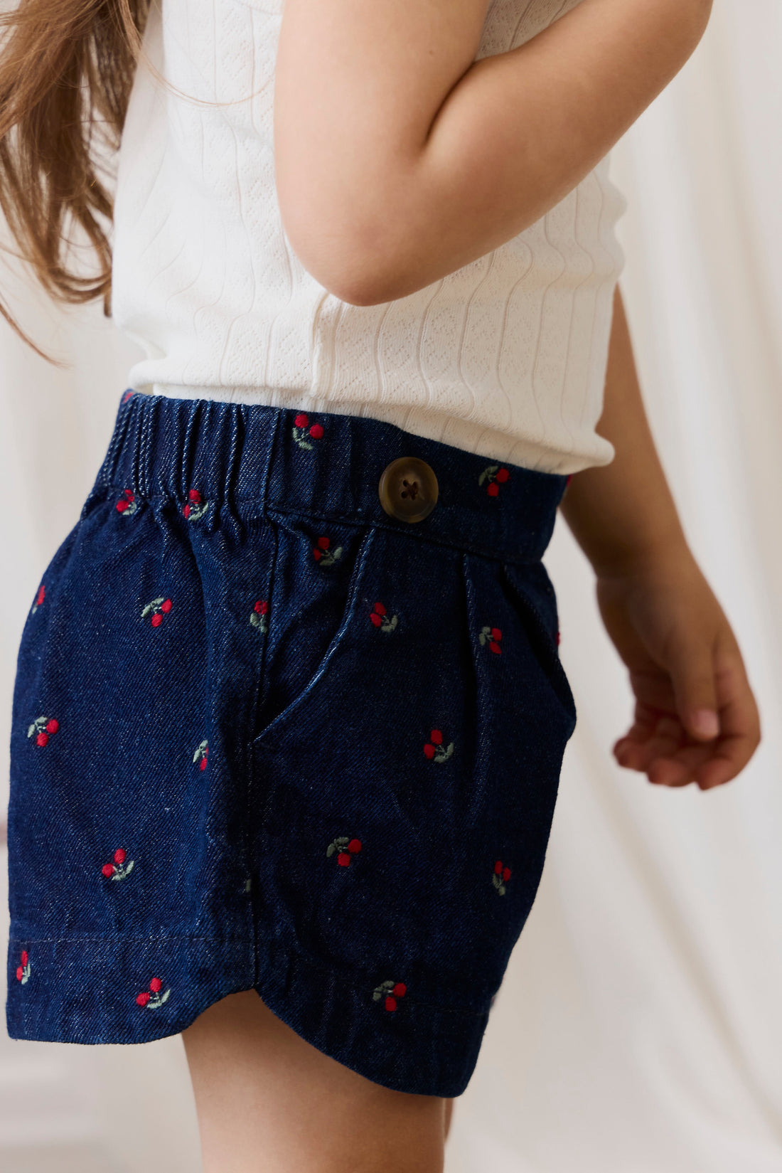 Jardine Short - Cerise Denim Childrens Short from Jamie Kay USA