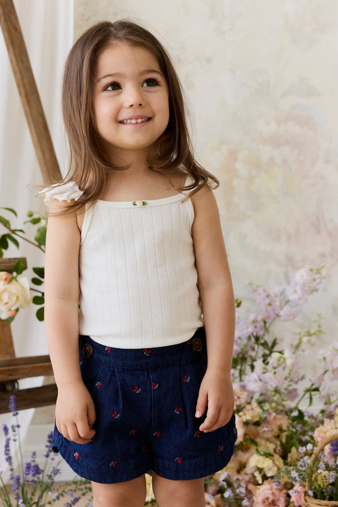 Jardine Short - Cerise Denim Childrens Short from Jamie Kay USA
