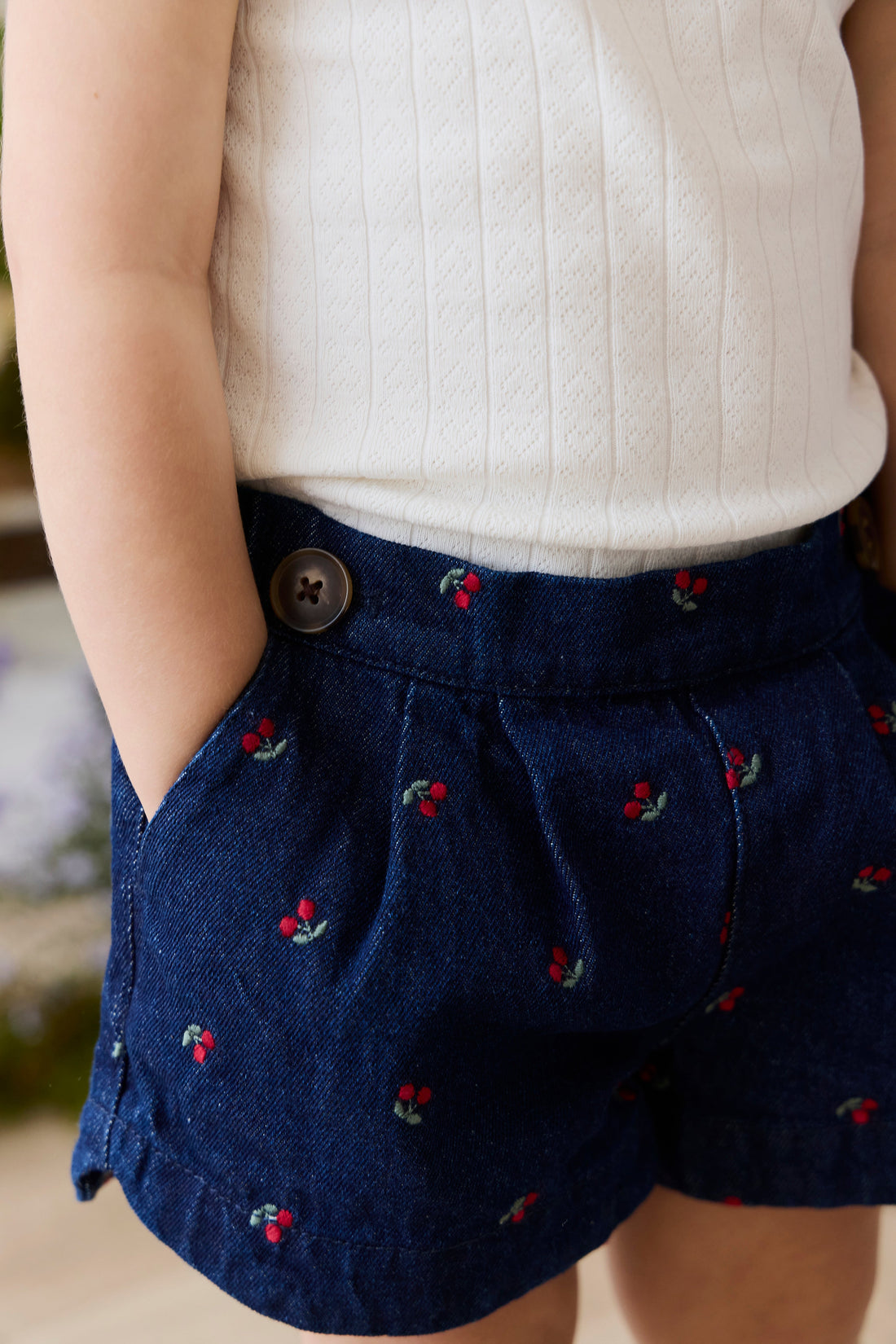 Jardine Short - Cerise Denim Childrens Short from Jamie Kay USA