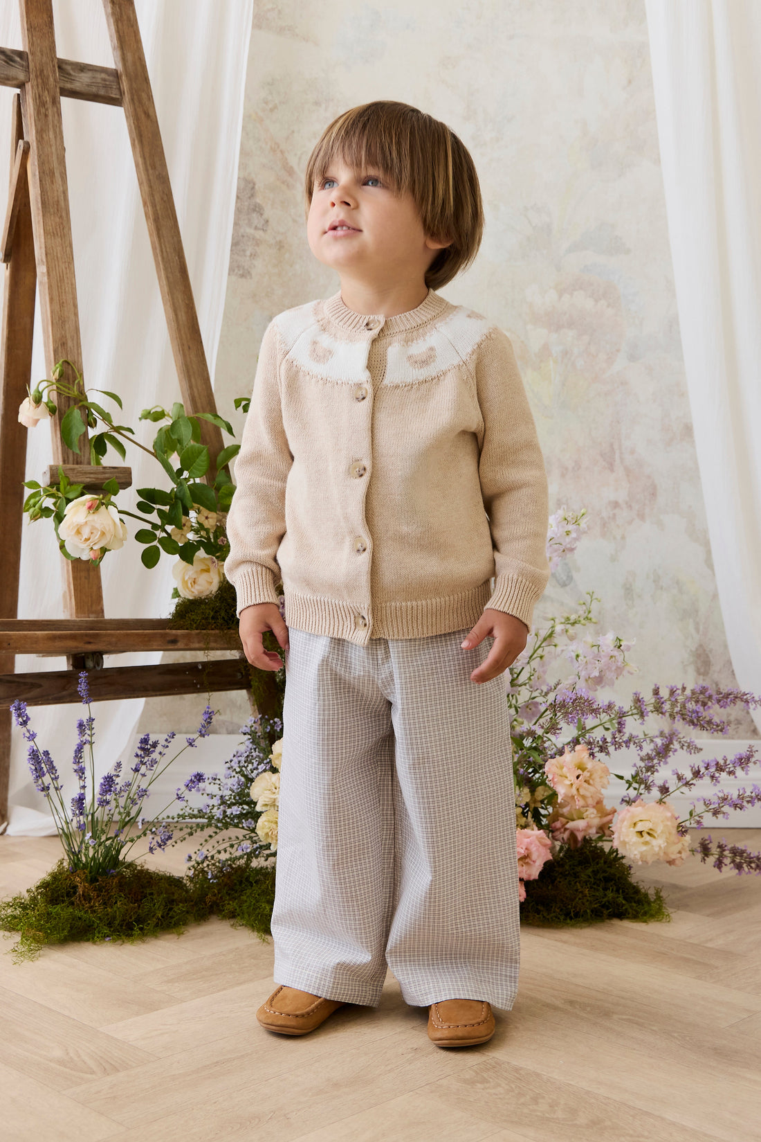 Organic Cotton Kenji Pant - Cloud Check Childrens Pant from Jamie Kay USA
