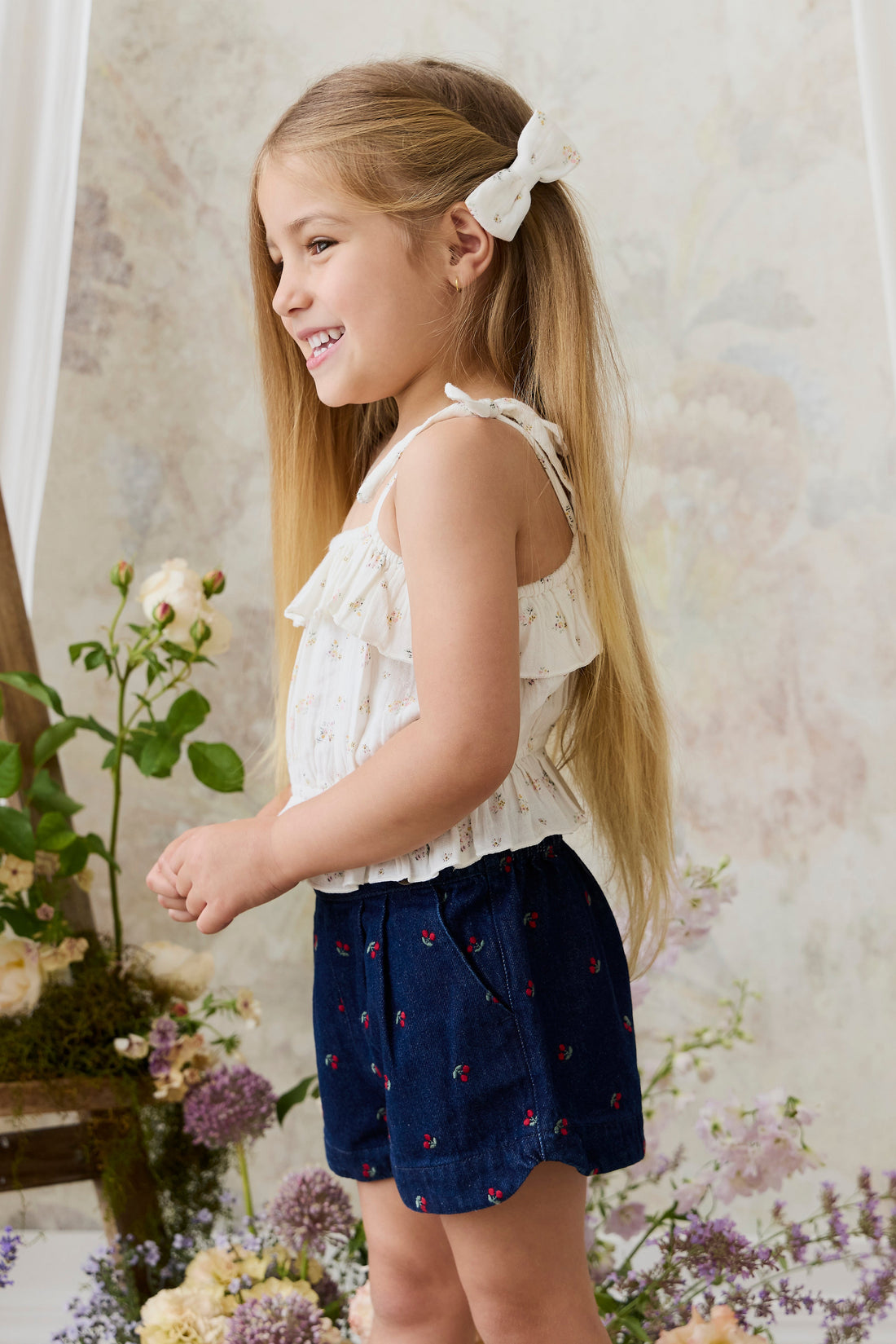 Jardine Short - Cerise Denim Childrens Short from Jamie Kay USA