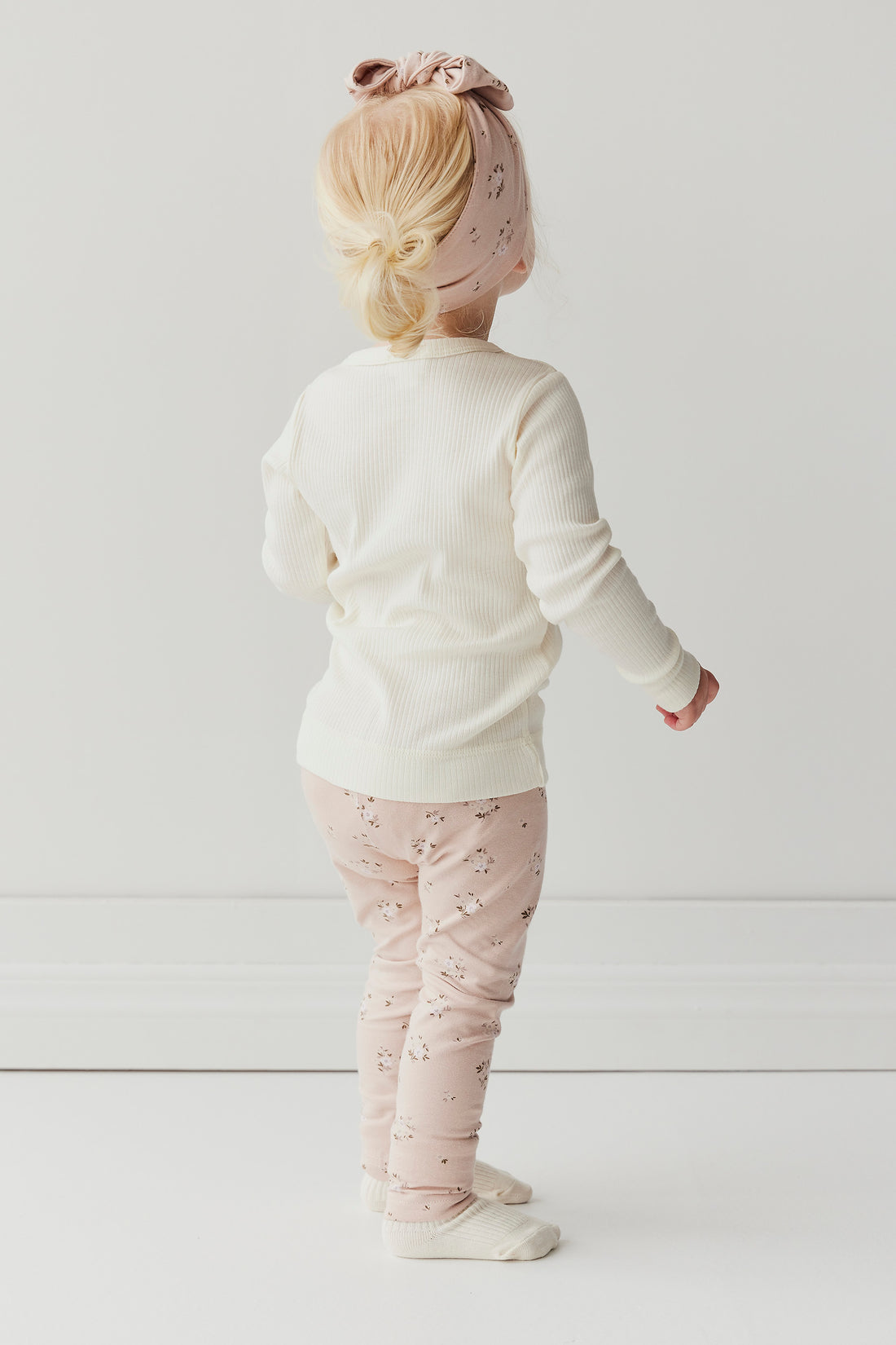 Organic Cotton Everyday Legging - Goldie Bouquet Rose Childrens Legging from Jamie Kay USA
