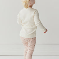Organic Cotton Everyday Legging - Goldie Bouquet Rose Childrens Legging from Jamie Kay USA