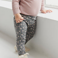 Organic Cotton Everyday Legging - Rosalie Floral Lava Childrens Legging from Jamie Kay USA