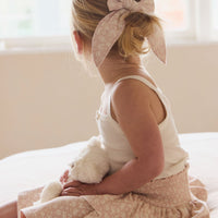 Organic Cotton Bow - Rosalie Field Rose Childrens Hair Bow from Jamie Kay USA